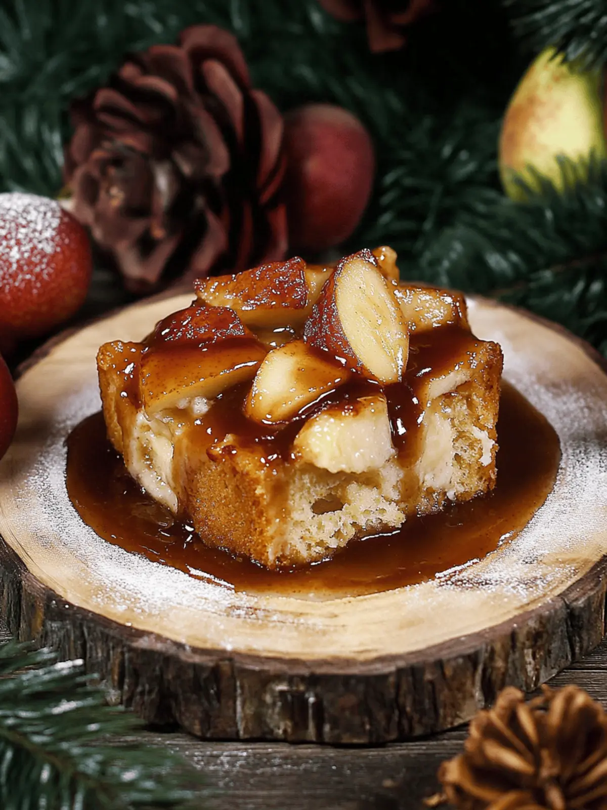 Cardamom Pear Bread Pudding