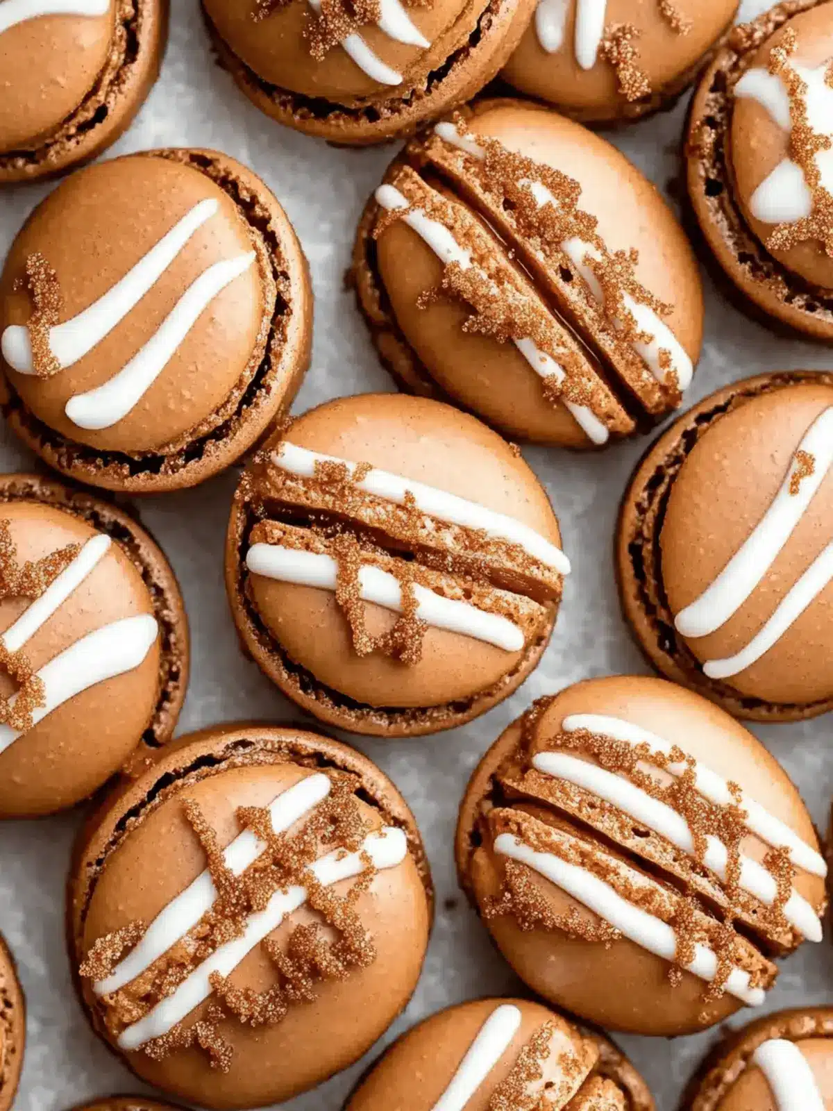 Irresistible Gingerbread Macarons with Molasses Buttercream 5 Gingerbread Macarons
