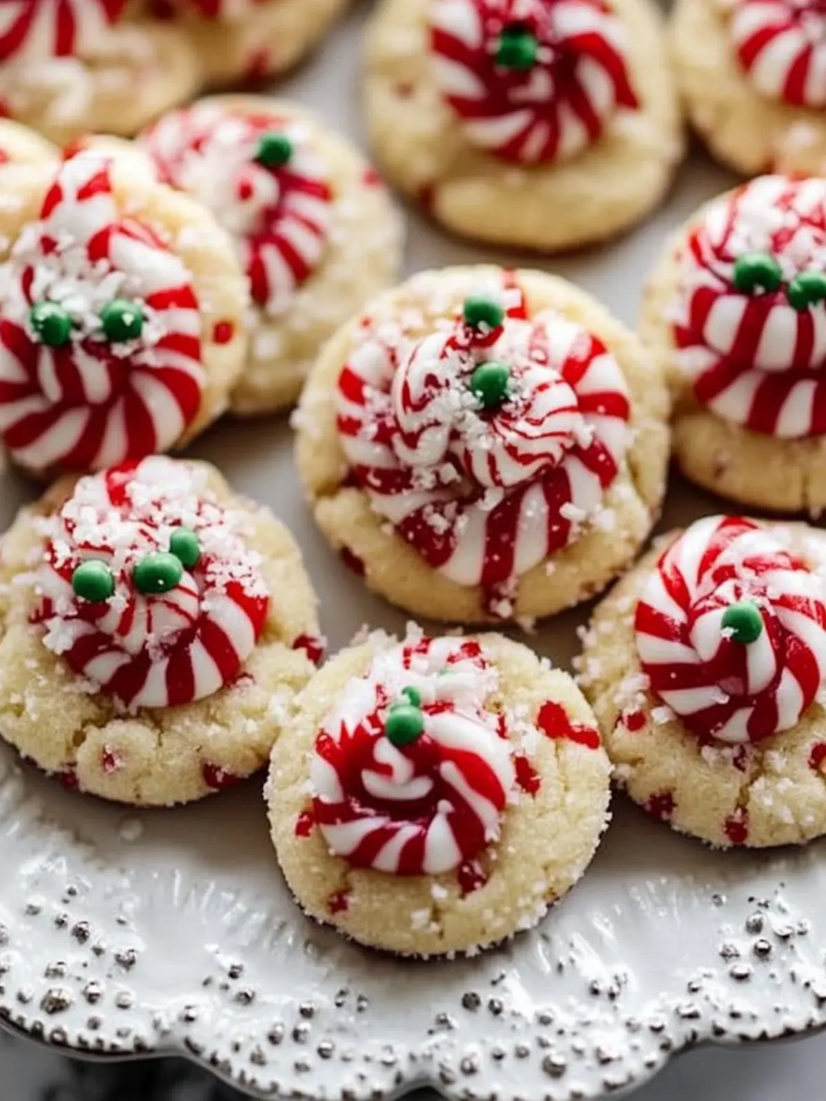 Candy Cane Kiss Cookies