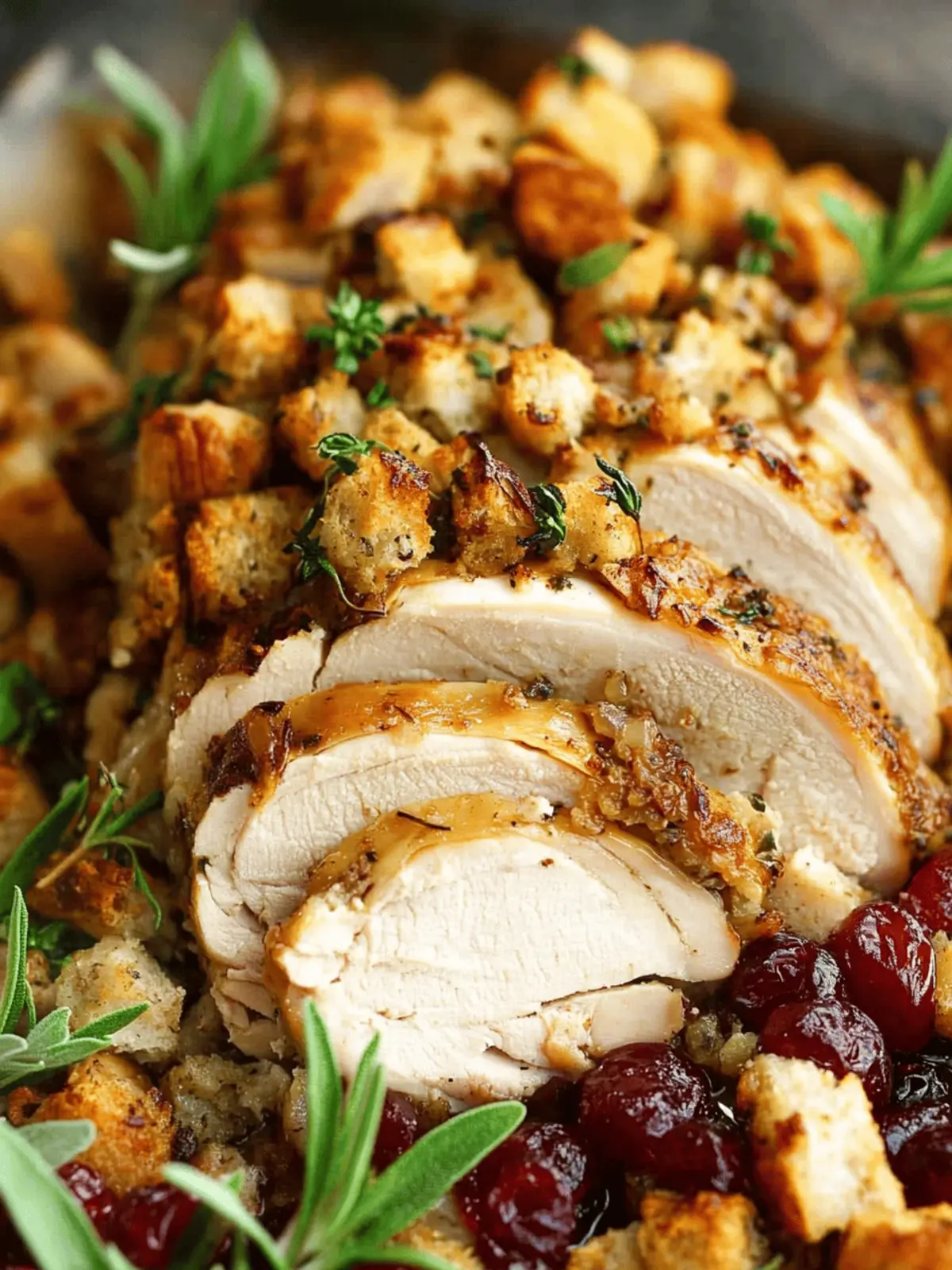 Sheet Pan Herb Roasted Turkey with Cranberry Pecan Stuffing 3 Sheet Pan Herb Roasted Turkey and Cranberry Pecan Stuffing