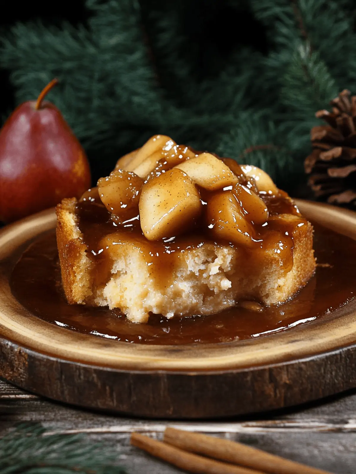 Cardamom Pear Bread Pudding