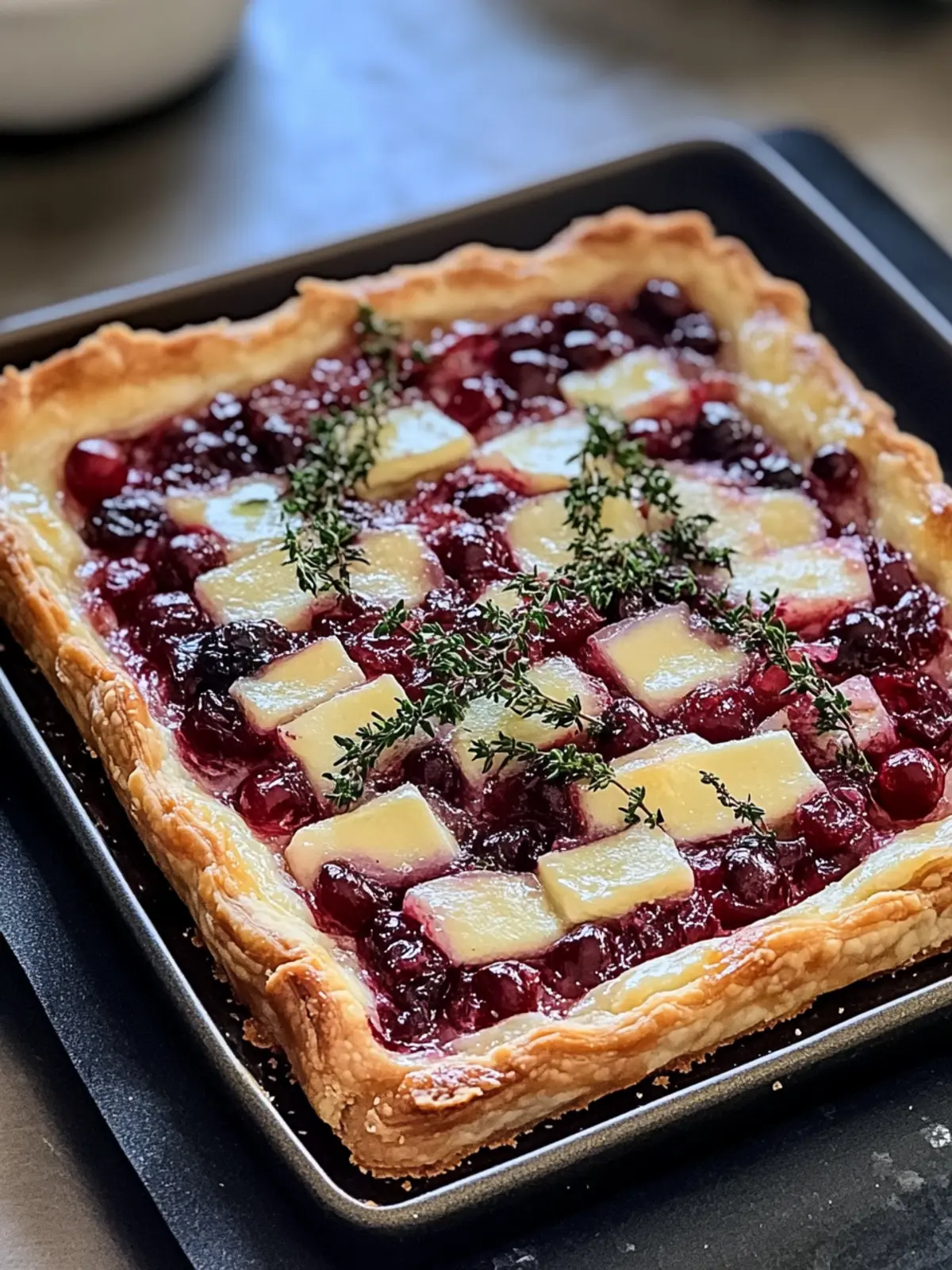 Savory Cranberry Brie Tart with Pancetta & Thyme Magic 4 Cranberry Brie Tart with Pancetta & Thyme