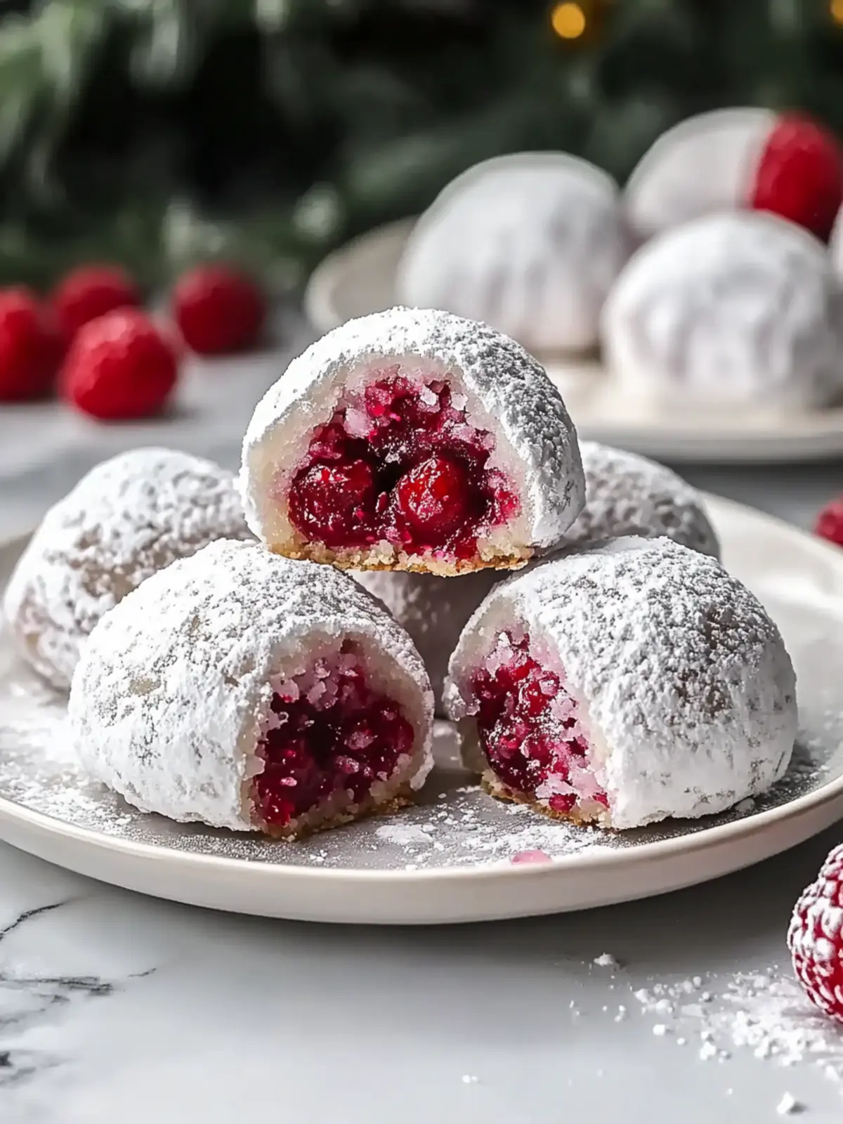Raspberry Almond Snowball Cookies: Delightfully Buttery Bites 3 Raspberry Almond Snowball Cookies