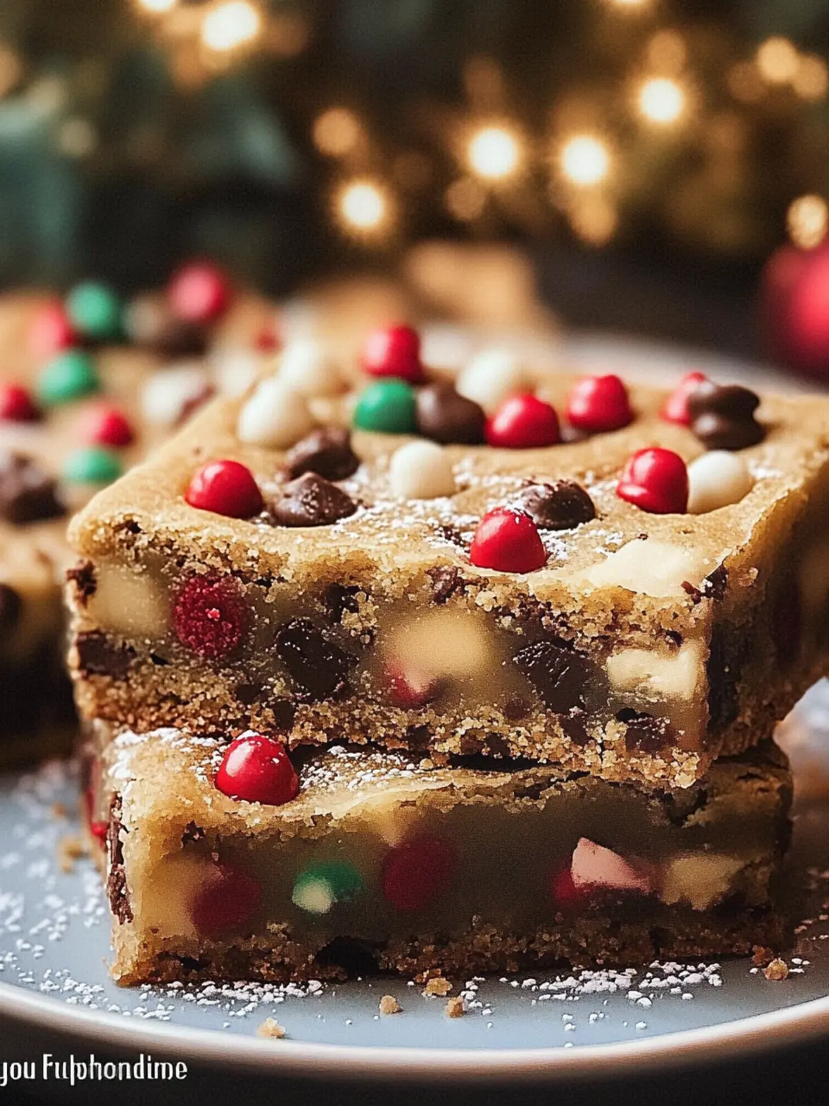 Chewy Christmas Cookie Bars with Festive Mix-Ins to Love 2 Christmas Cookie Bars