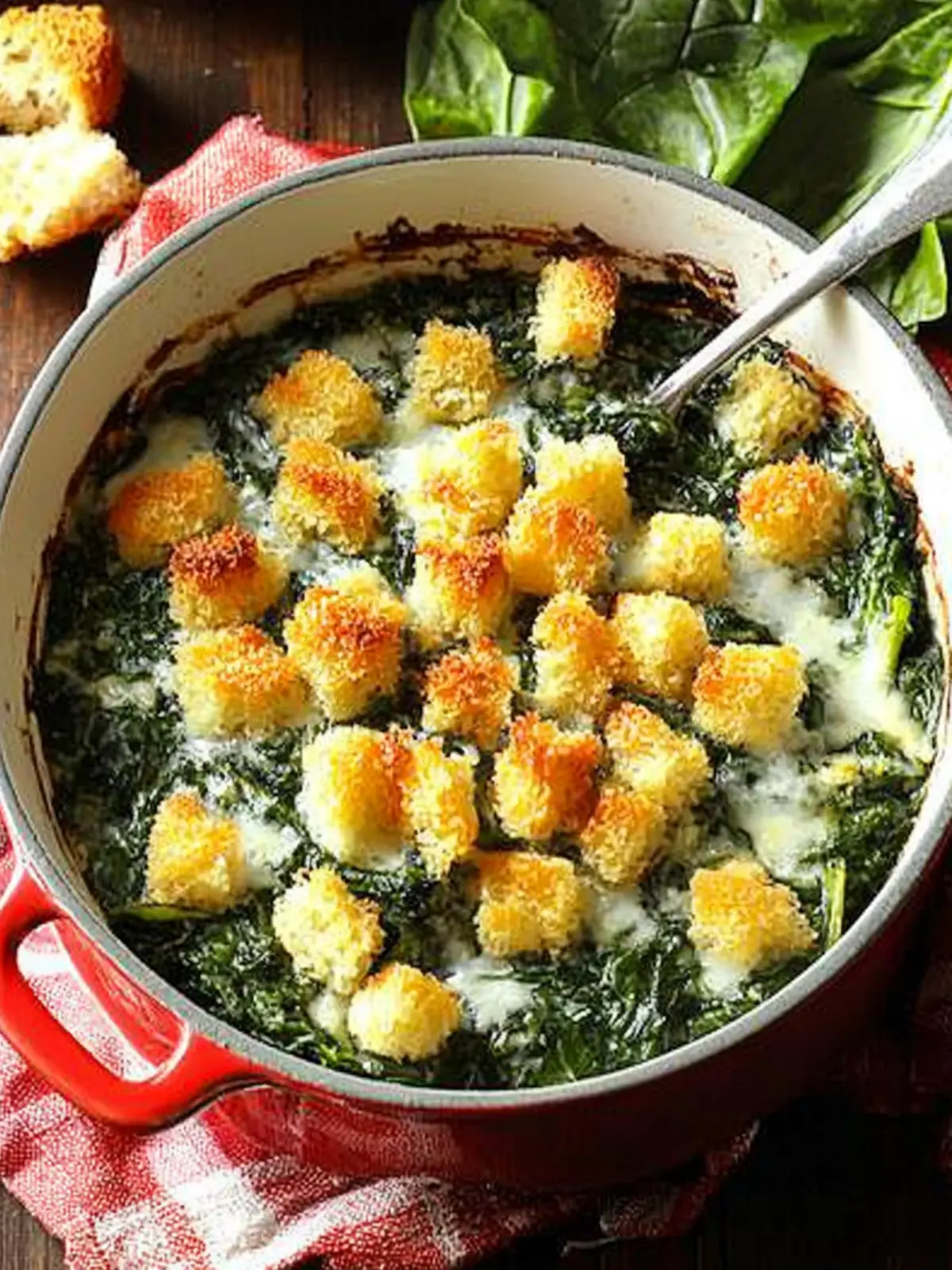 Delicious Crunchy Spinach Casserole for Cozy Family Gatherings 3 Crunchy Spinach Casserole