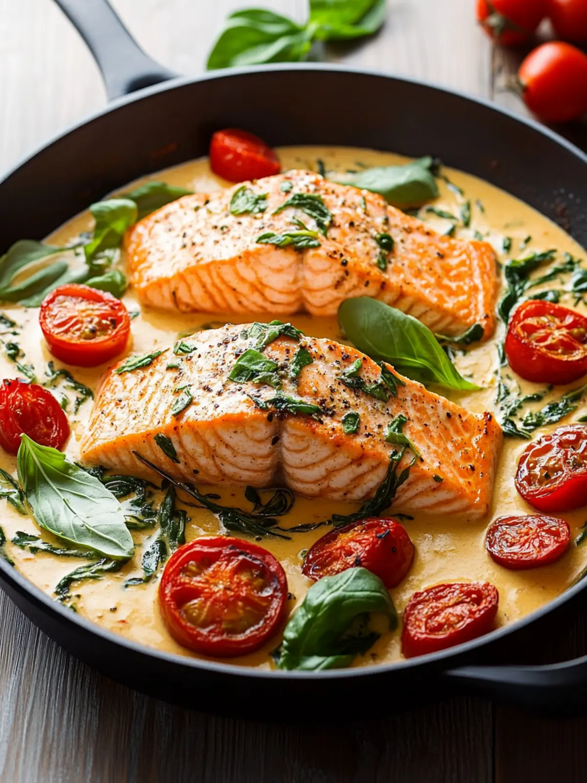Savory Creamy Tuscan Salmon Skillet in Just 30 Minutes 4 Creamy Tuscan Salmon Skillet