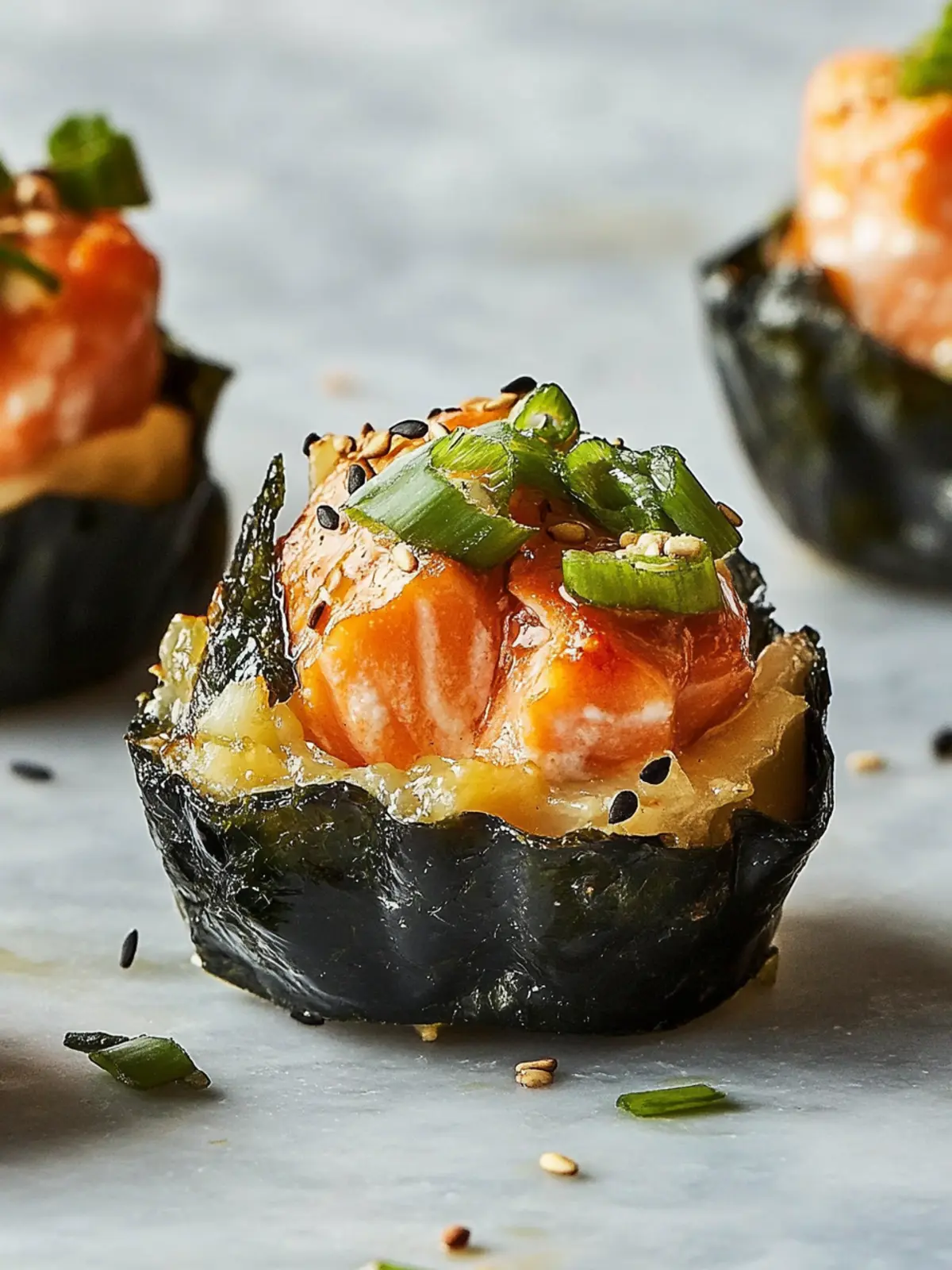 Baked Salmon Sushi Cups
