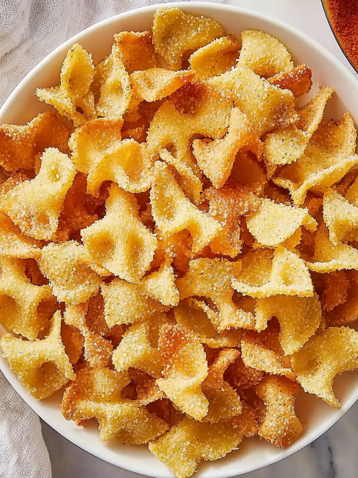 Crispy Pasta Chips with Zesty Marinara Dip You’ll Love 5 Pasta Chips