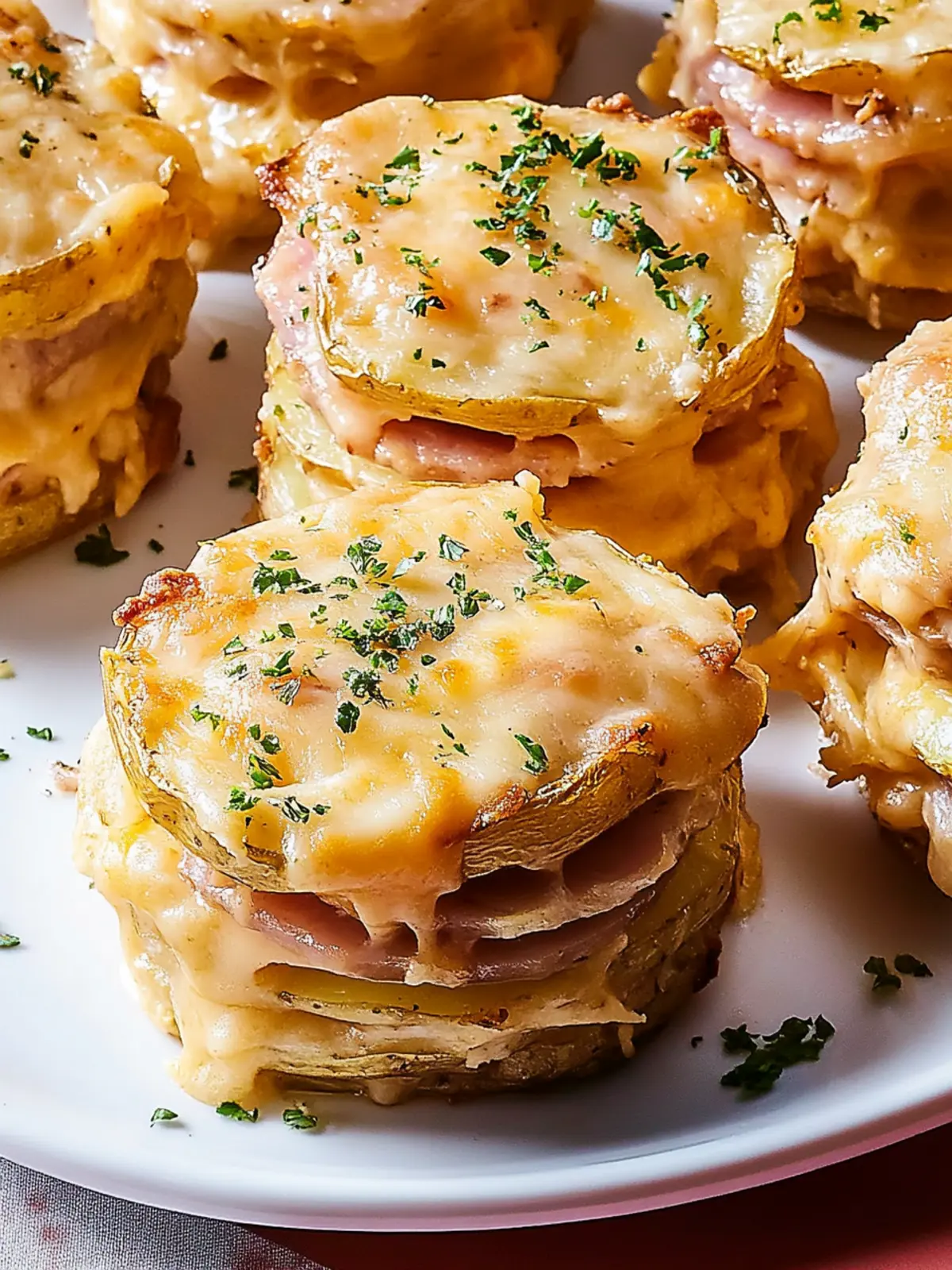 Melt-in-Your-Mouth Cheesy Scalloped Potato & Ham Stacks 3 Cheesy Scalloped Potato & Ham Stacks