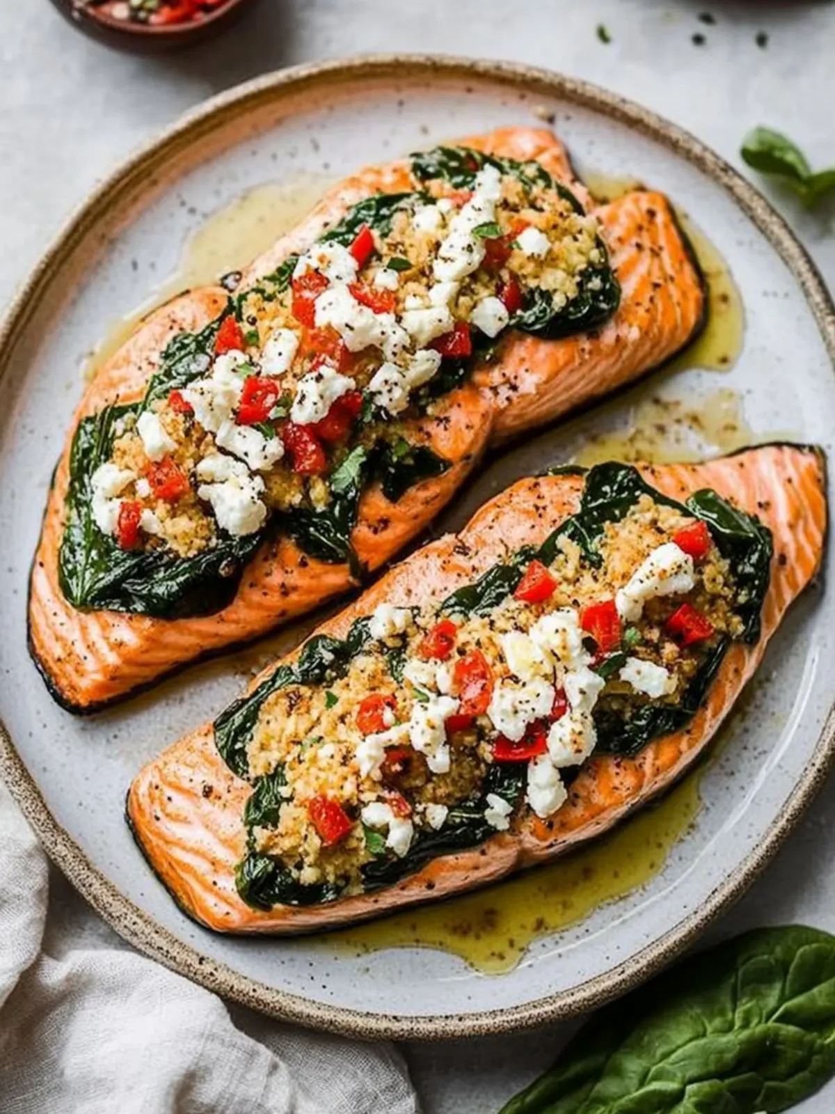 Savory Stuffed Salmon With Spinach & Feta in 30 Minutes 2 Stuffed Salmon With Spinach & Feta