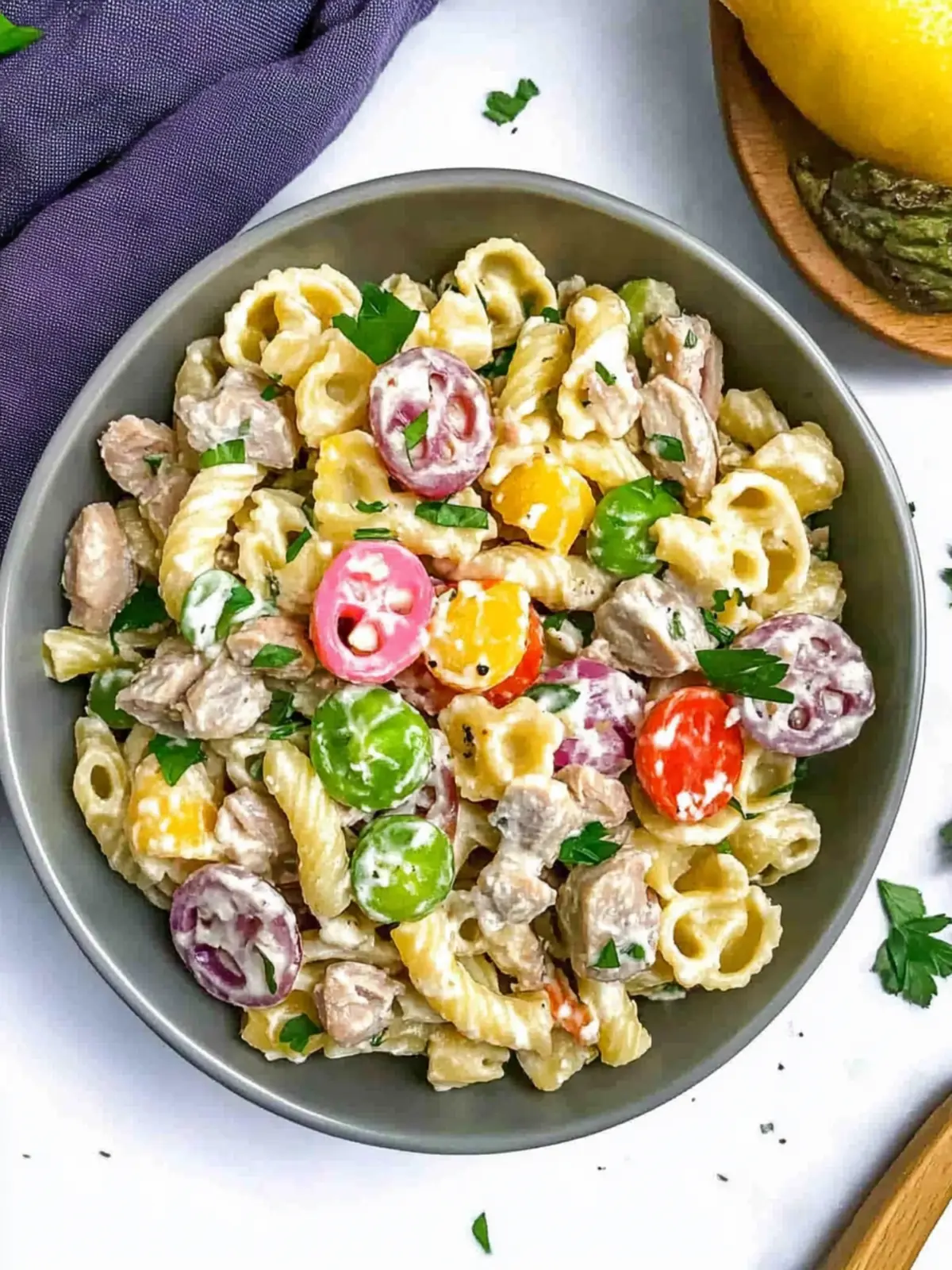 Delicious Greek Yogurt Tuna Pasta Salad for Healthy Meal Prep 4 Greek Yogurt Tuna Pasta Salad