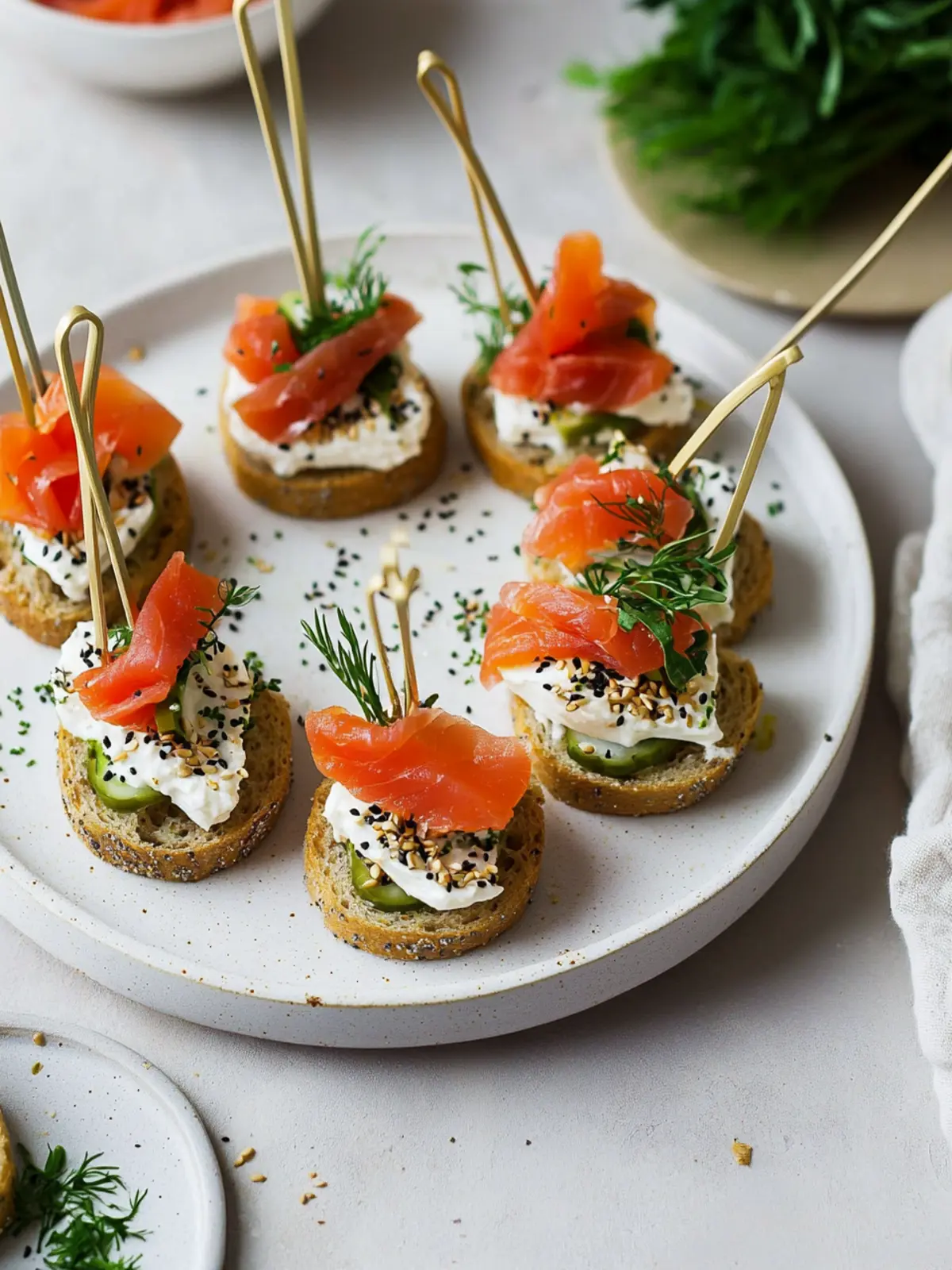 Smoked Salmon Appetizer Bagel Bites