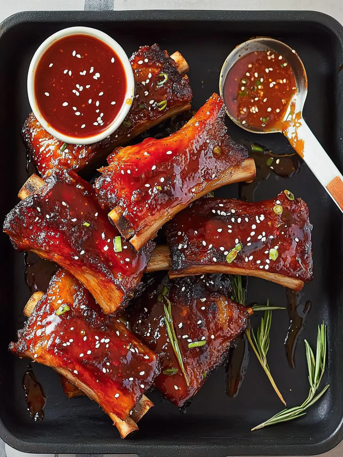 Sweet and Spicy Korean Pork Ribs with Gochujang Glaze Easy Recipe 4 korean pork ribs with gochujang glaze