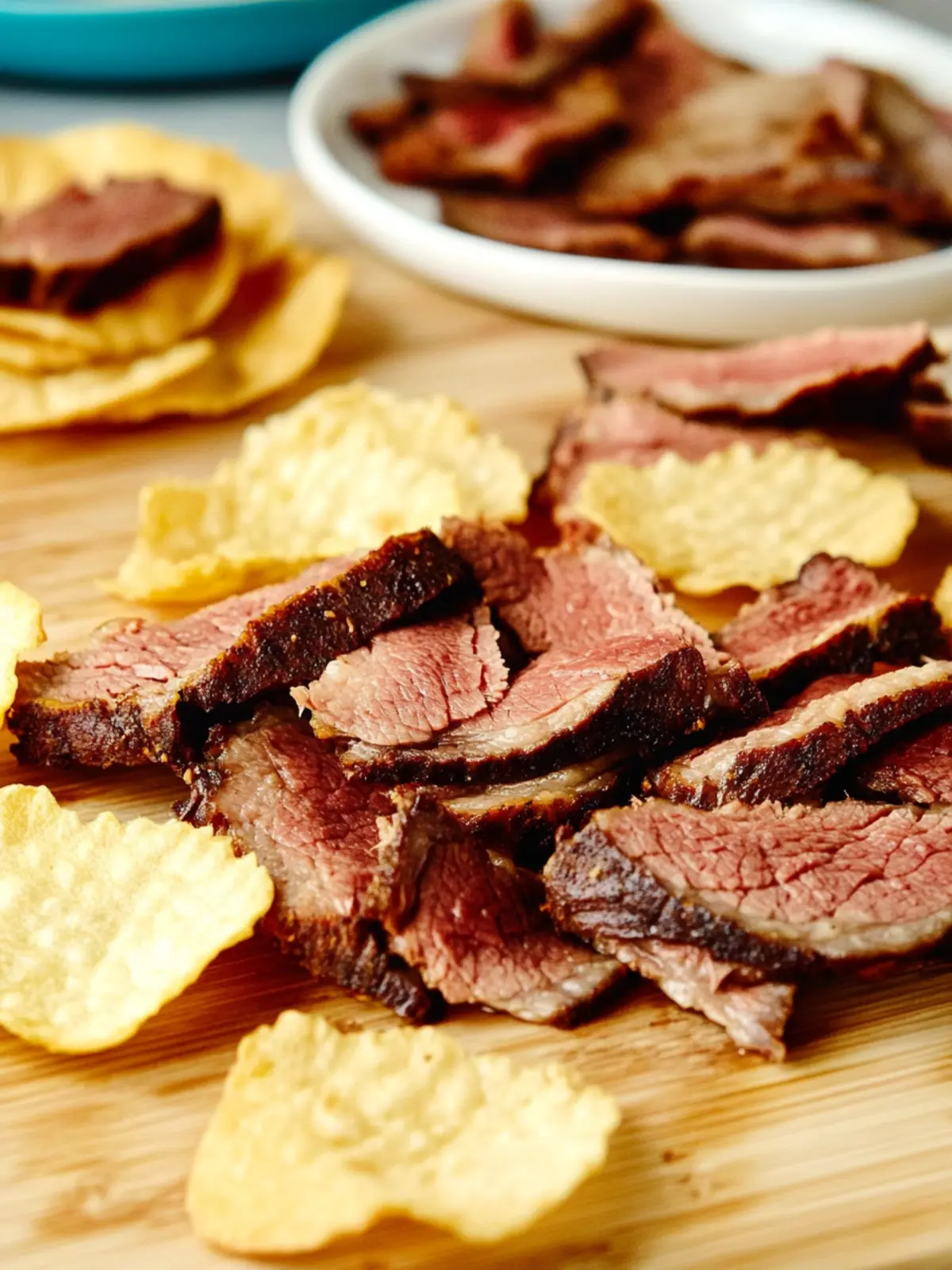 Mouthwatering Brisket Bites with Crunchy Potato Chips 2 Brisket Bites