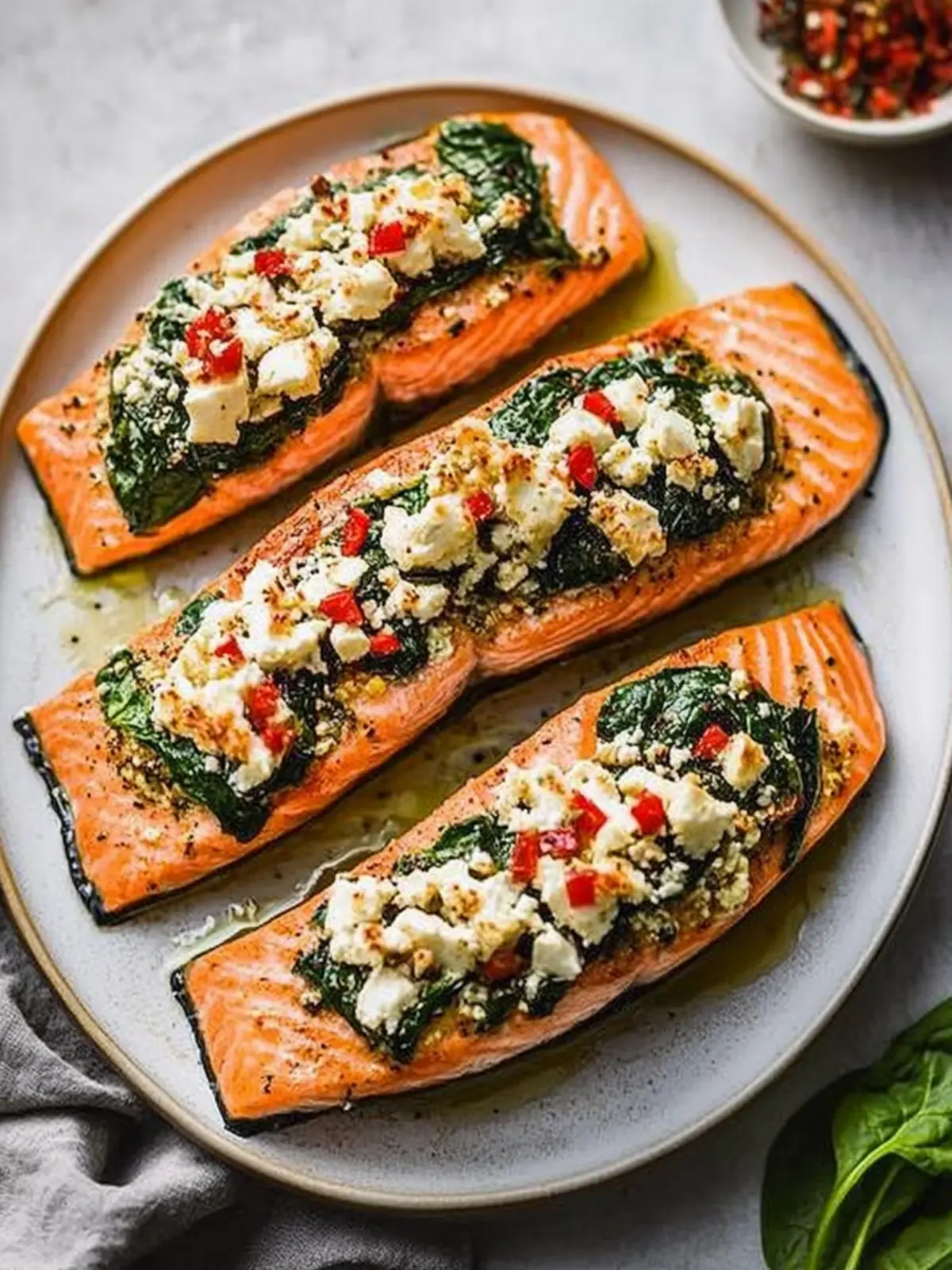 Savory Stuffed Salmon With Spinach & Feta in 30 Minutes 4 Stuffed Salmon With Spinach & Feta