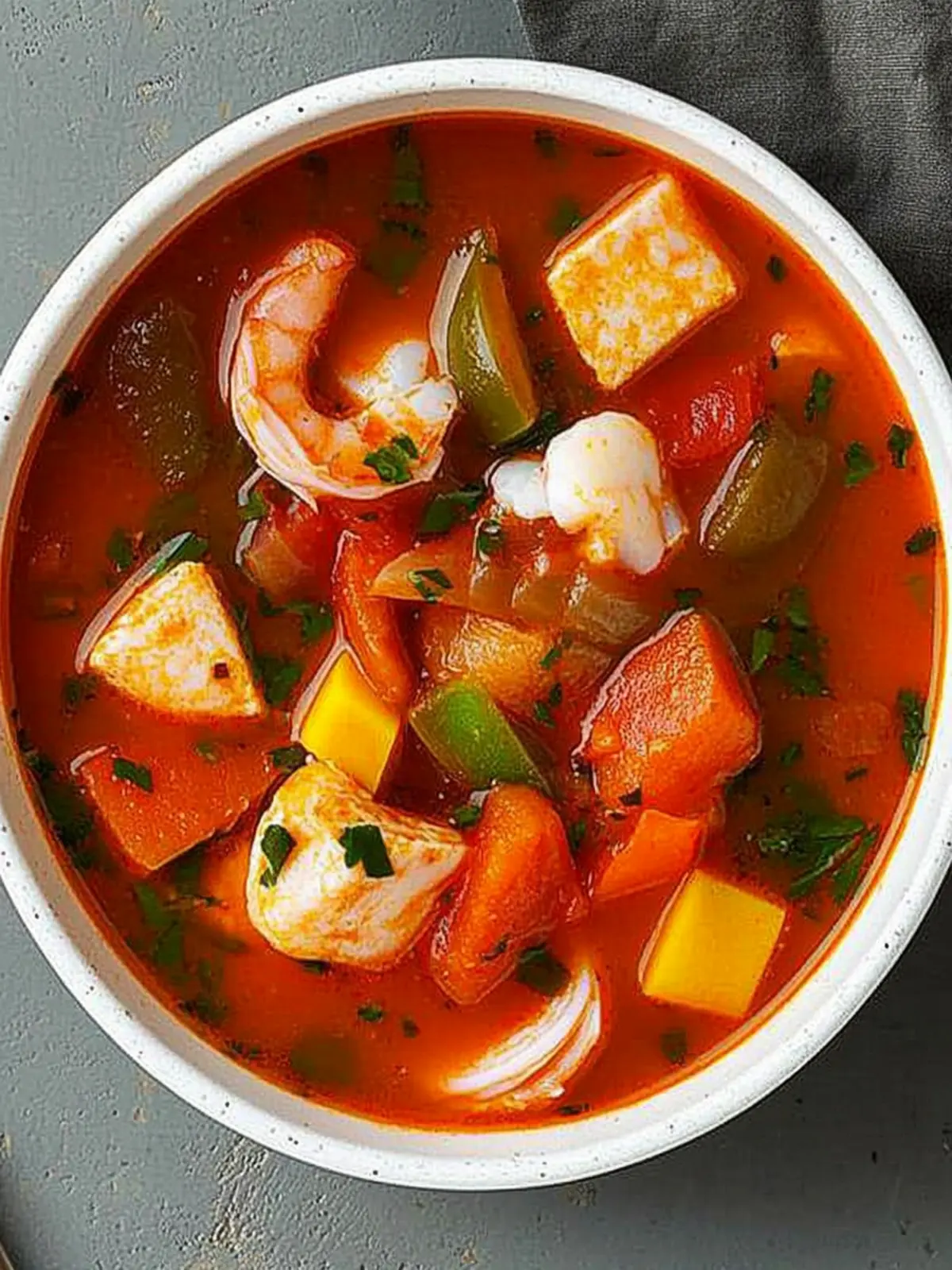 Savory Seafood Soup with Salmon and Shrimp in One Pot 5 Seafood Soup