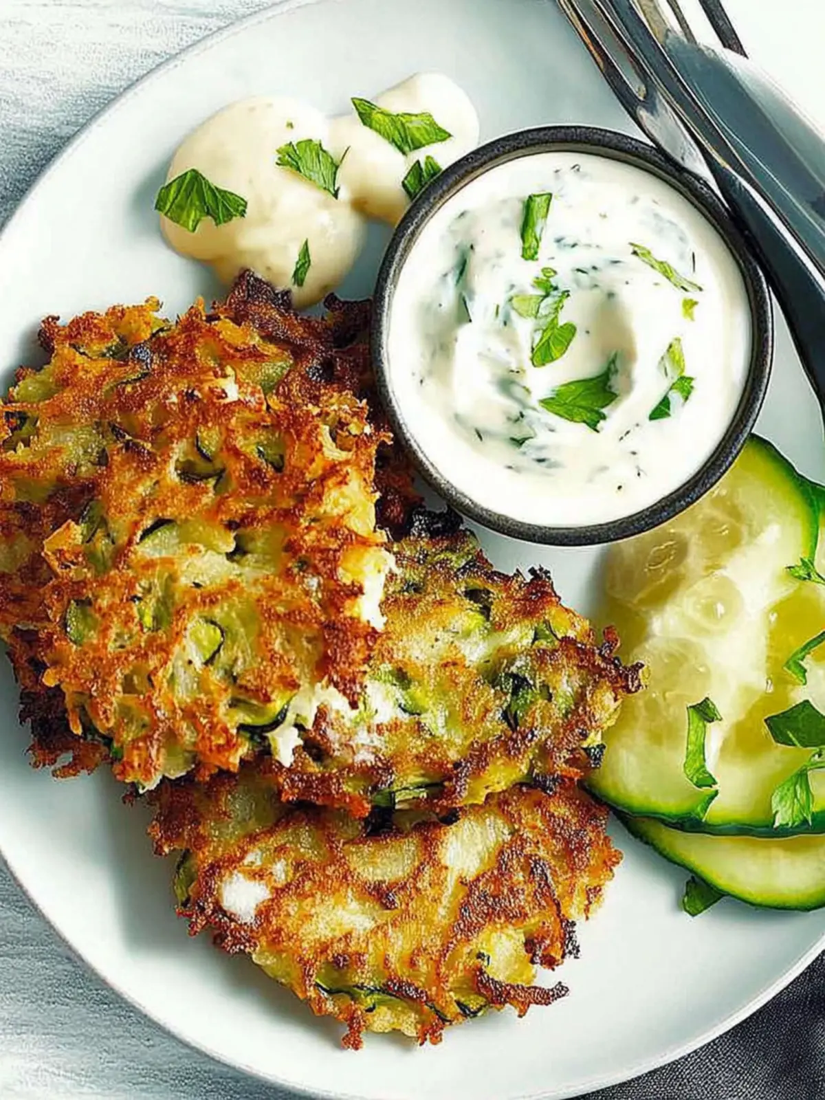 Crispy Zucchini Latkes for a Healthier Snack Delight 3 Zucchini Latkes
