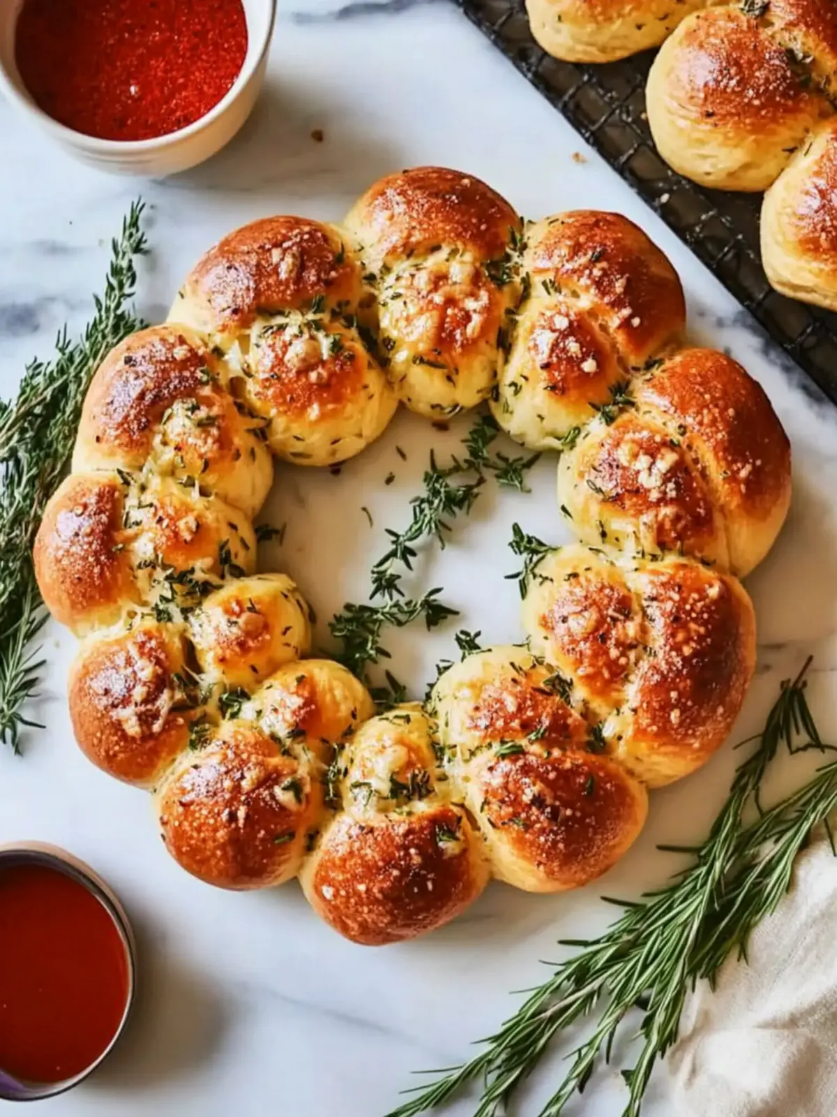 Festive Pull Apart Garlic Bread Wreath for Memorable Gatherings 4 Pull Apart Garlic Bread Wreath
