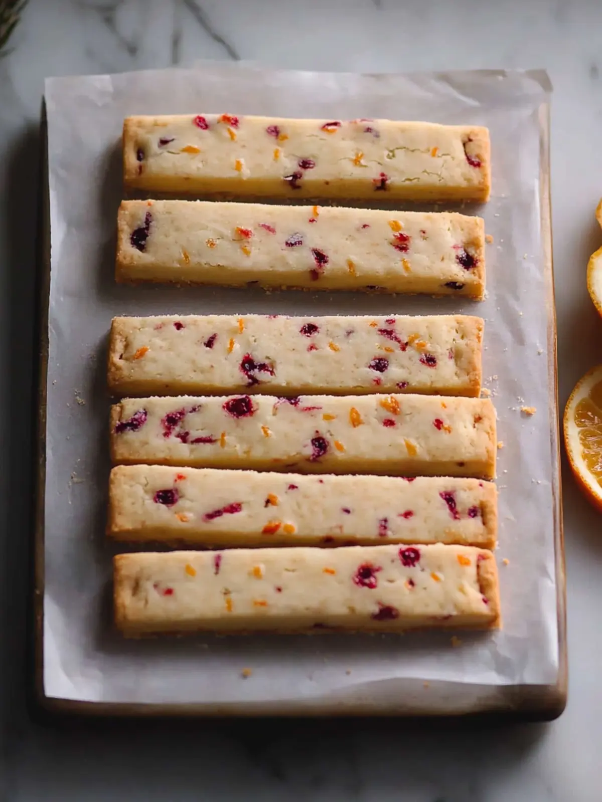 Orange Cranberry Shortbread Cookies