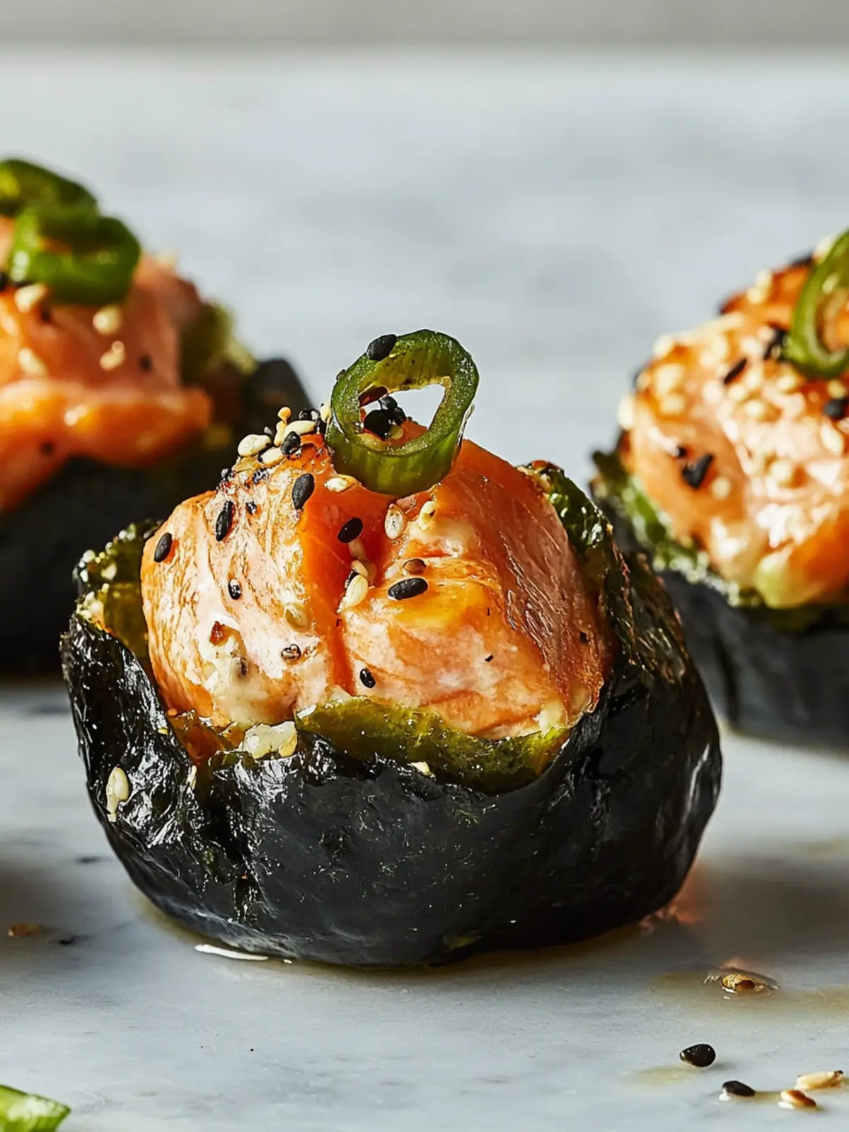 Baked Salmon Sushi Cups