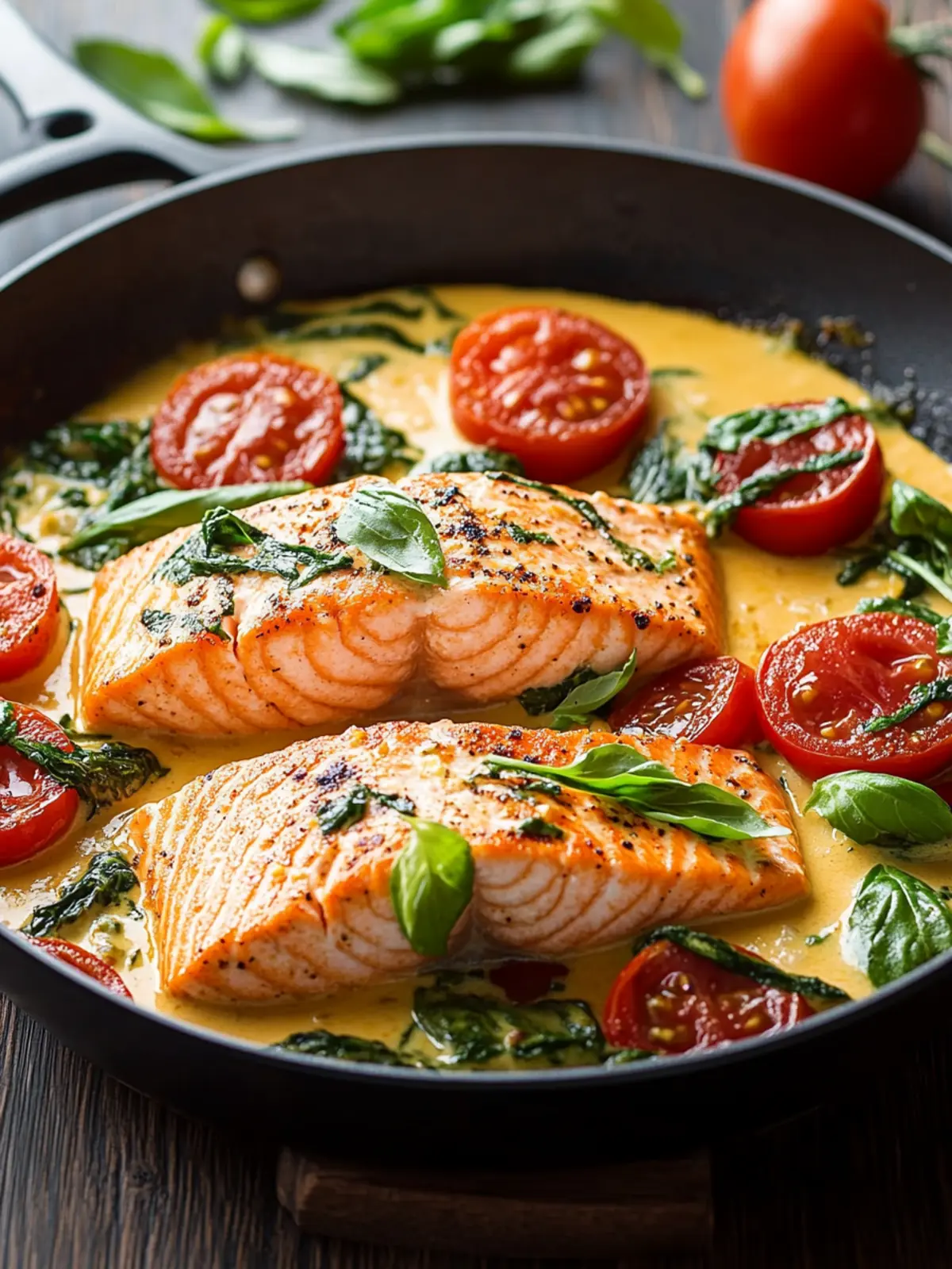 Savory Creamy Tuscan Salmon Skillet in Just 30 Minutes 2 Creamy Tuscan Salmon Skillet