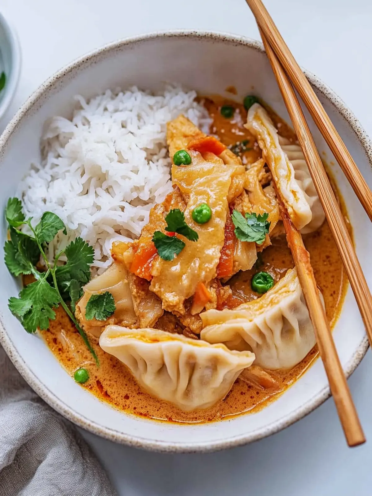 Cozy One Pan Dumpling Bake in Creamy Red Curry Goodness 2 Dumpling Bake