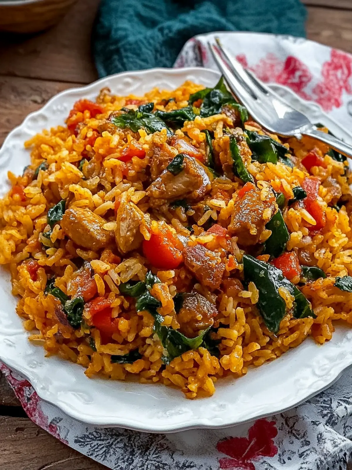 Island Jollof Rice with Spinach: A Tropical Taste Adventure 5 Island Jollof Rice