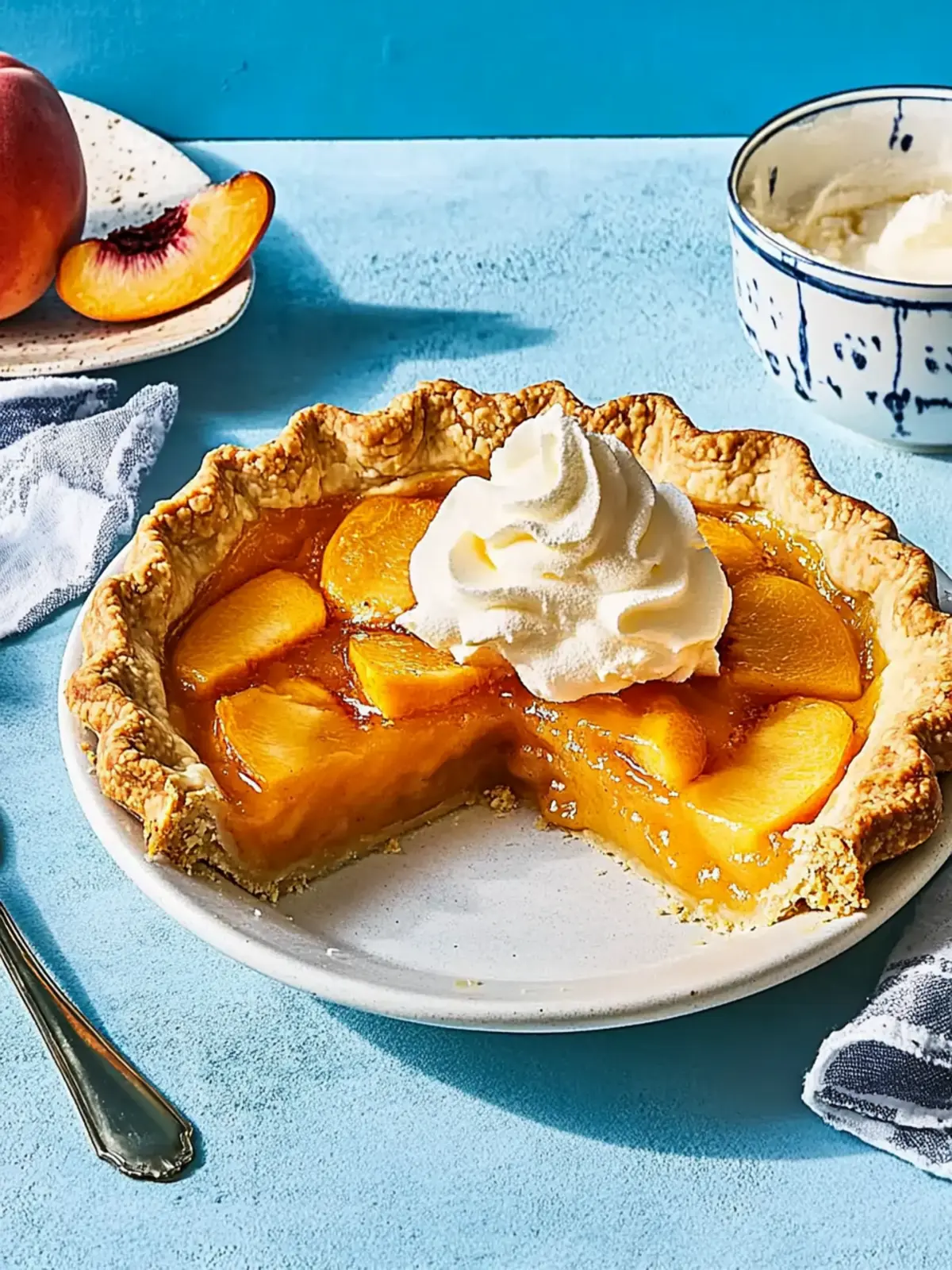 Delicious Peach Pie with Bourbon Whipped Cream for Summer Nights 2 Peach Pie with Bourbon Whipped Cream