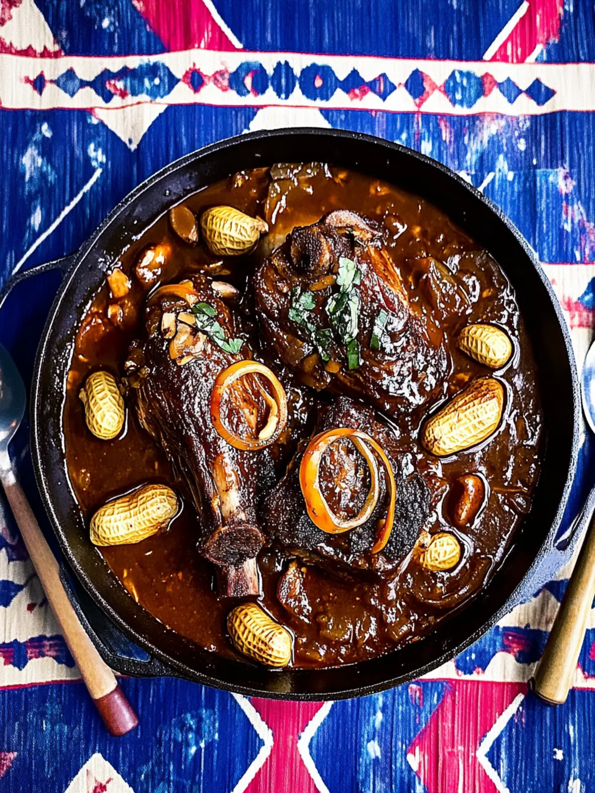 Glazed Beef Shanks with Coffee and Peanuts