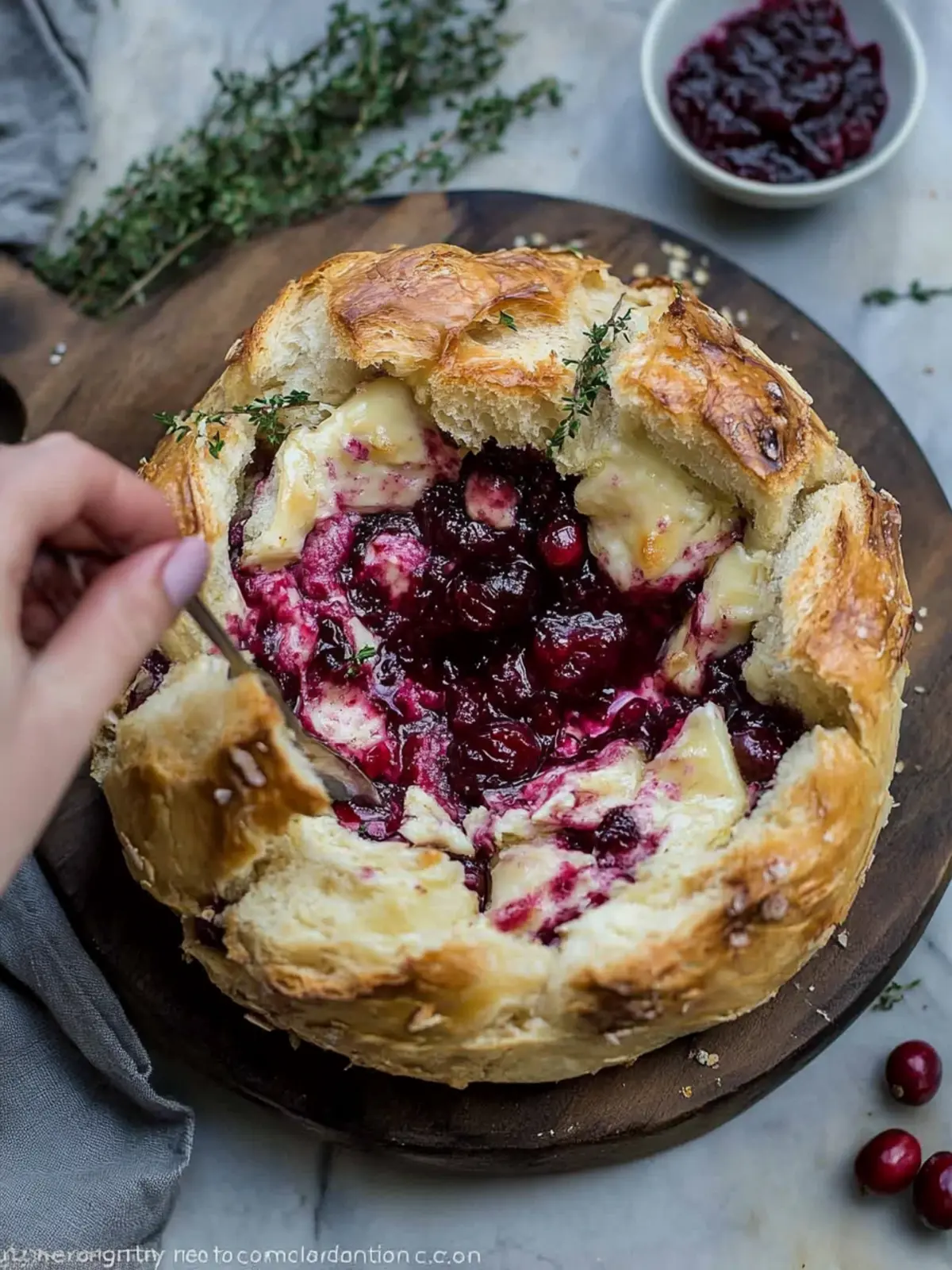 Irresistible Baked Cranberry Brie Bread Bowl Recipe for Sharing 2 Baked Cranberry Brie Bread Bowl