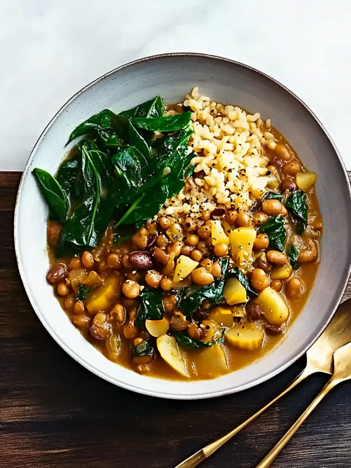 Hoppin' John with Turnips and Turnip Greens