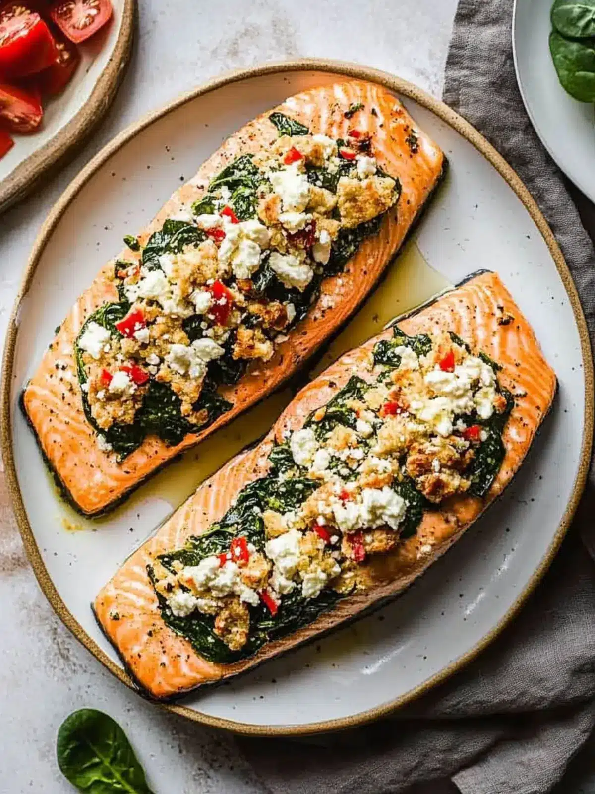 Savory Stuffed Salmon With Spinach & Feta in 30 Minutes 5 Stuffed Salmon With Spinach & Feta