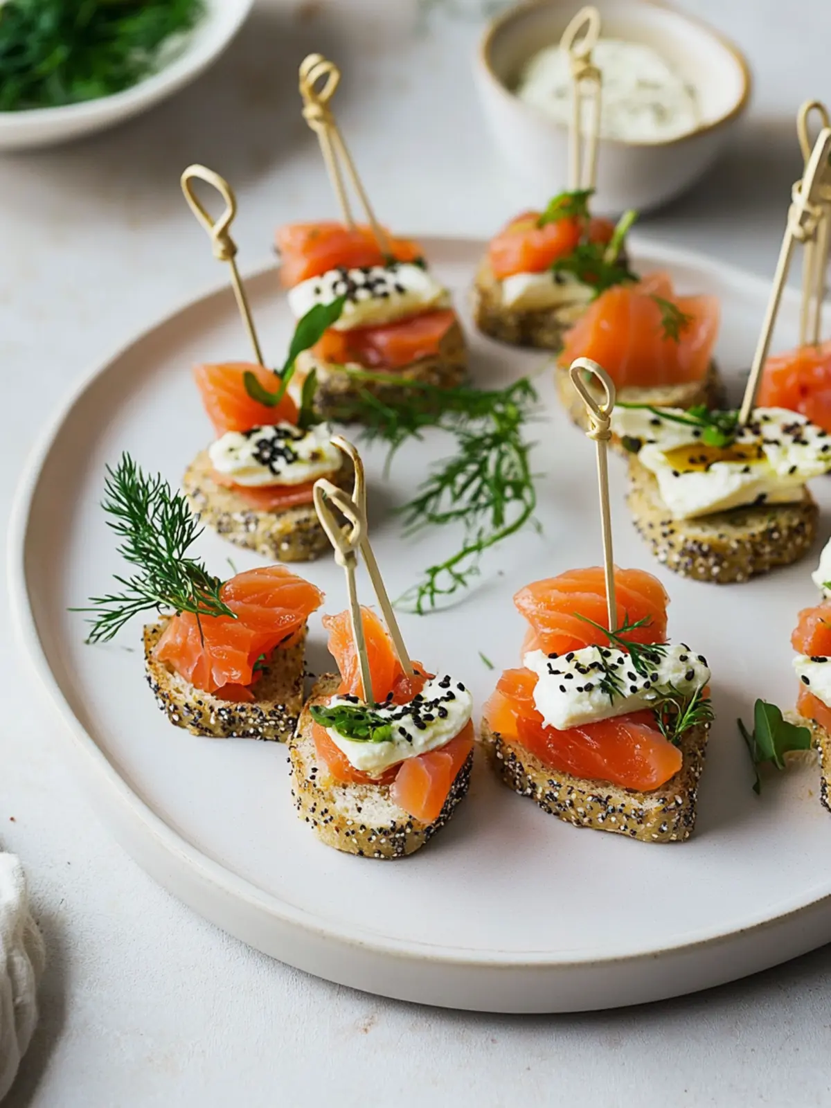 Smoked Salmon Appetizer Bagel Bites