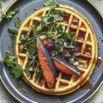 Savory Collard Waffles with Brined Trout & Maple Hot Sauce Delight 6 Collard Waffles with Brined Trout and Maple Hot Sauce