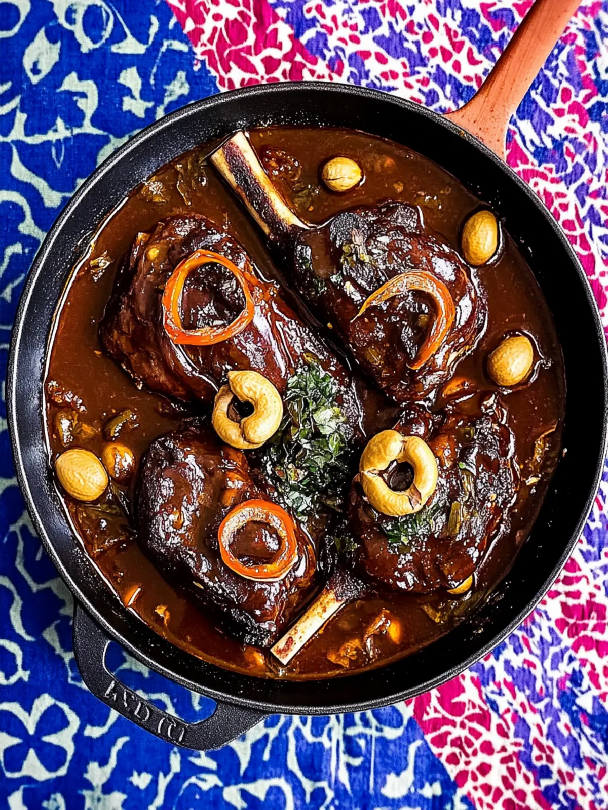 Glazed Beef Shanks with Coffee and Peanuts
