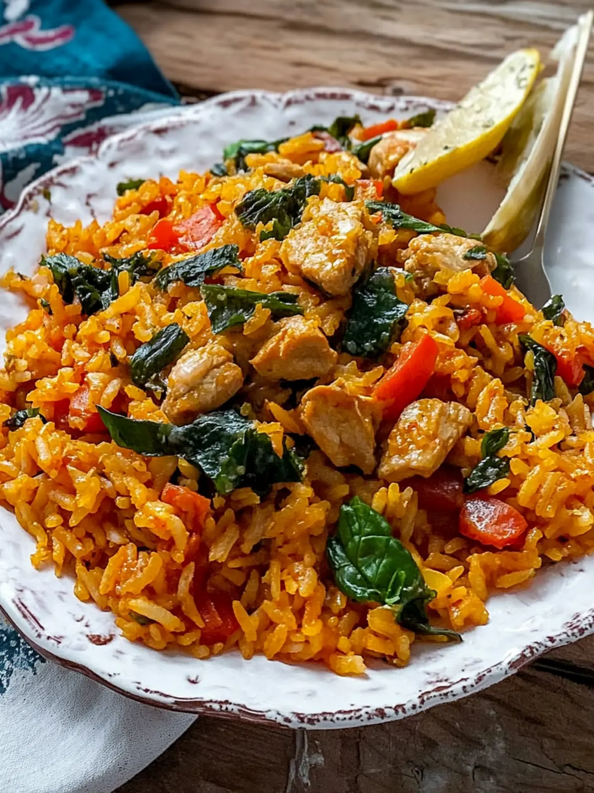 Island Jollof Rice with Spinach: A Tropical Taste Adventure 2 Island Jollof Rice