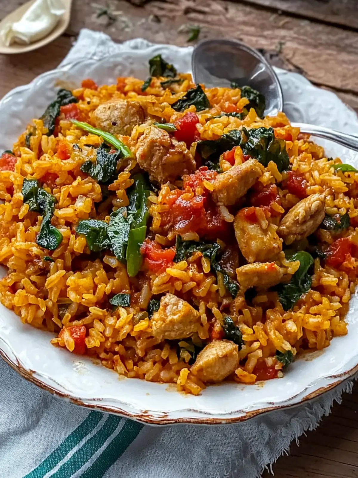 Island Jollof Rice with Spinach: A Tropical Taste Adventure 4 Island Jollof Rice