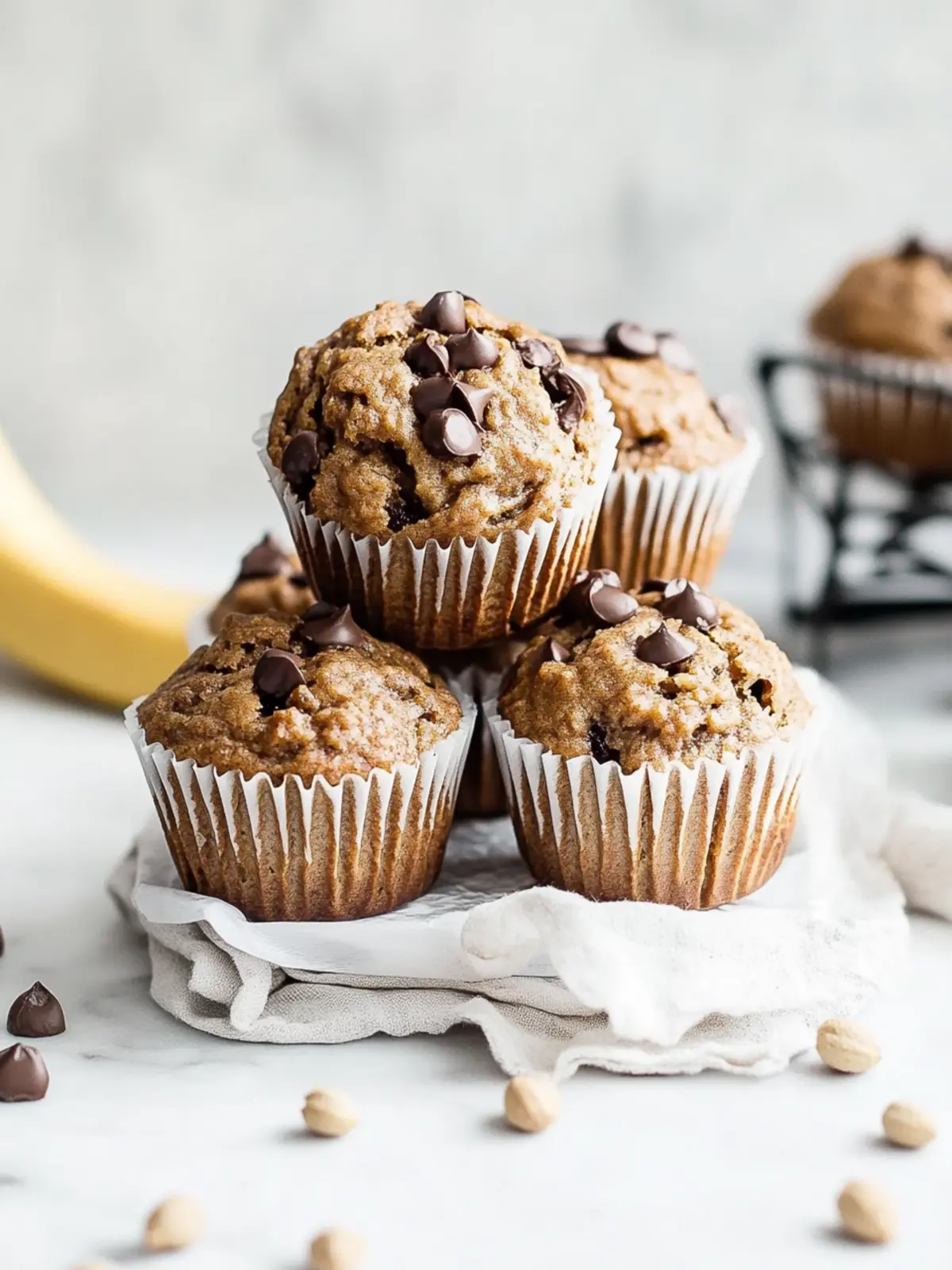 Healthy Peanut Butter Banana Muffins
