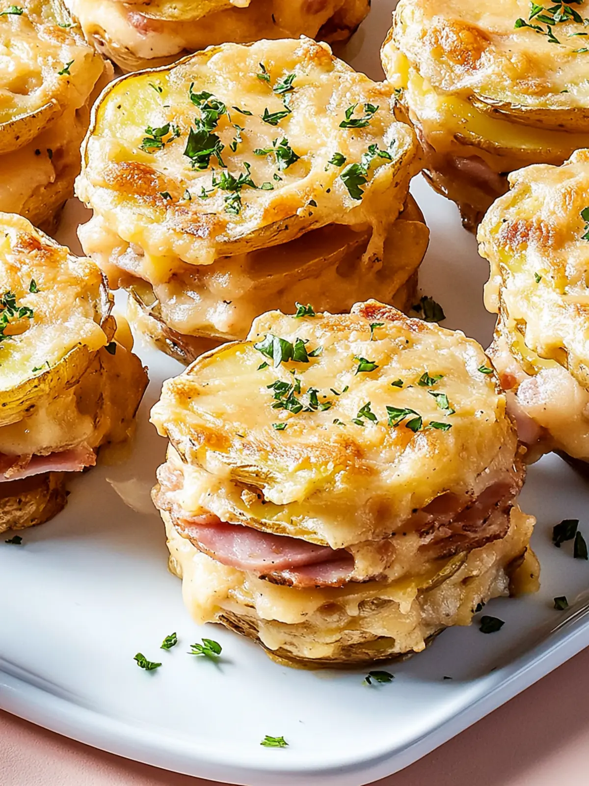 Melt-in-Your-Mouth Cheesy Scalloped Potato & Ham Stacks 4 Cheesy Scalloped Potato & Ham Stacks