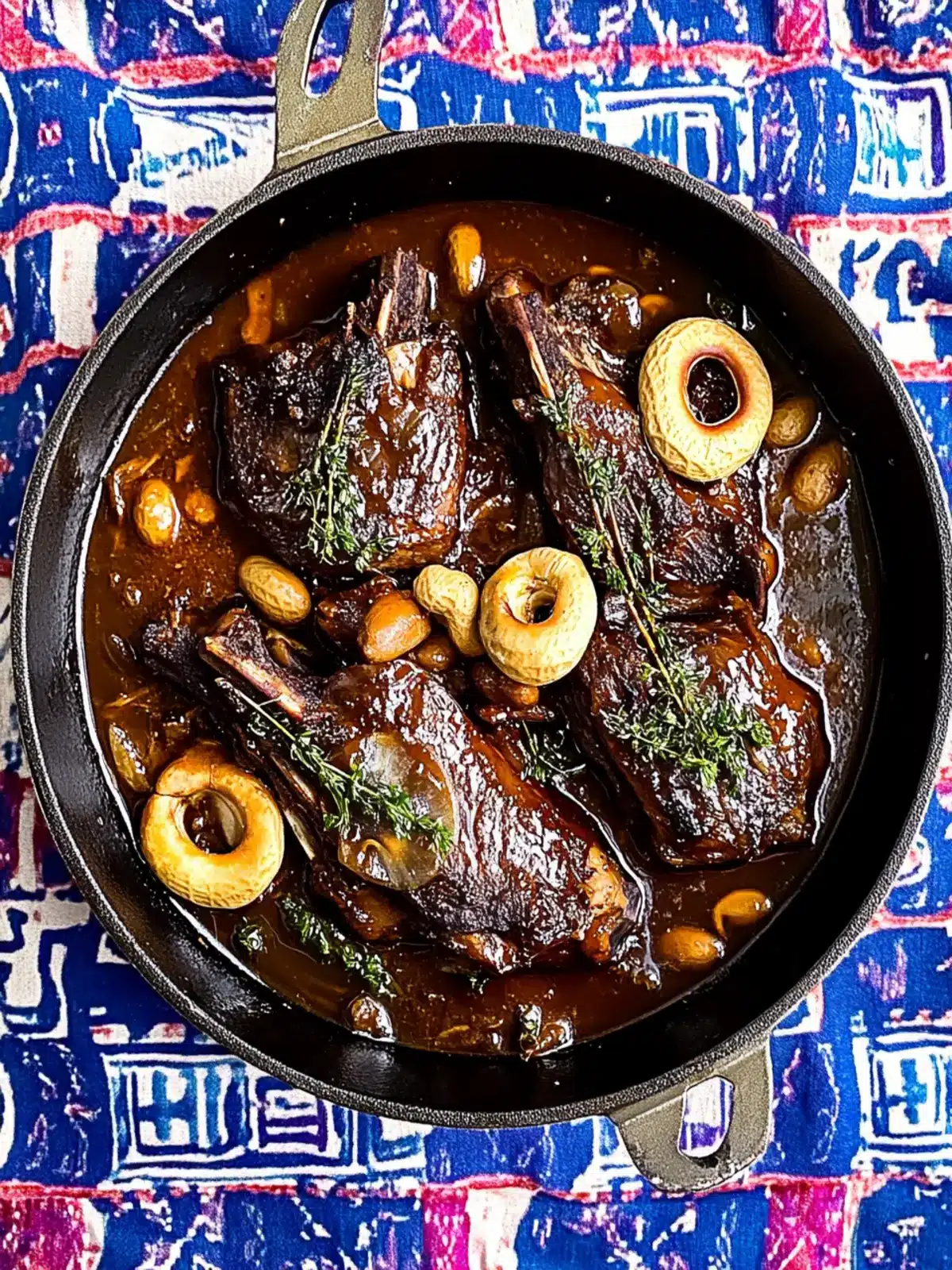 Glazed Beef Shanks with Coffee and Peanuts