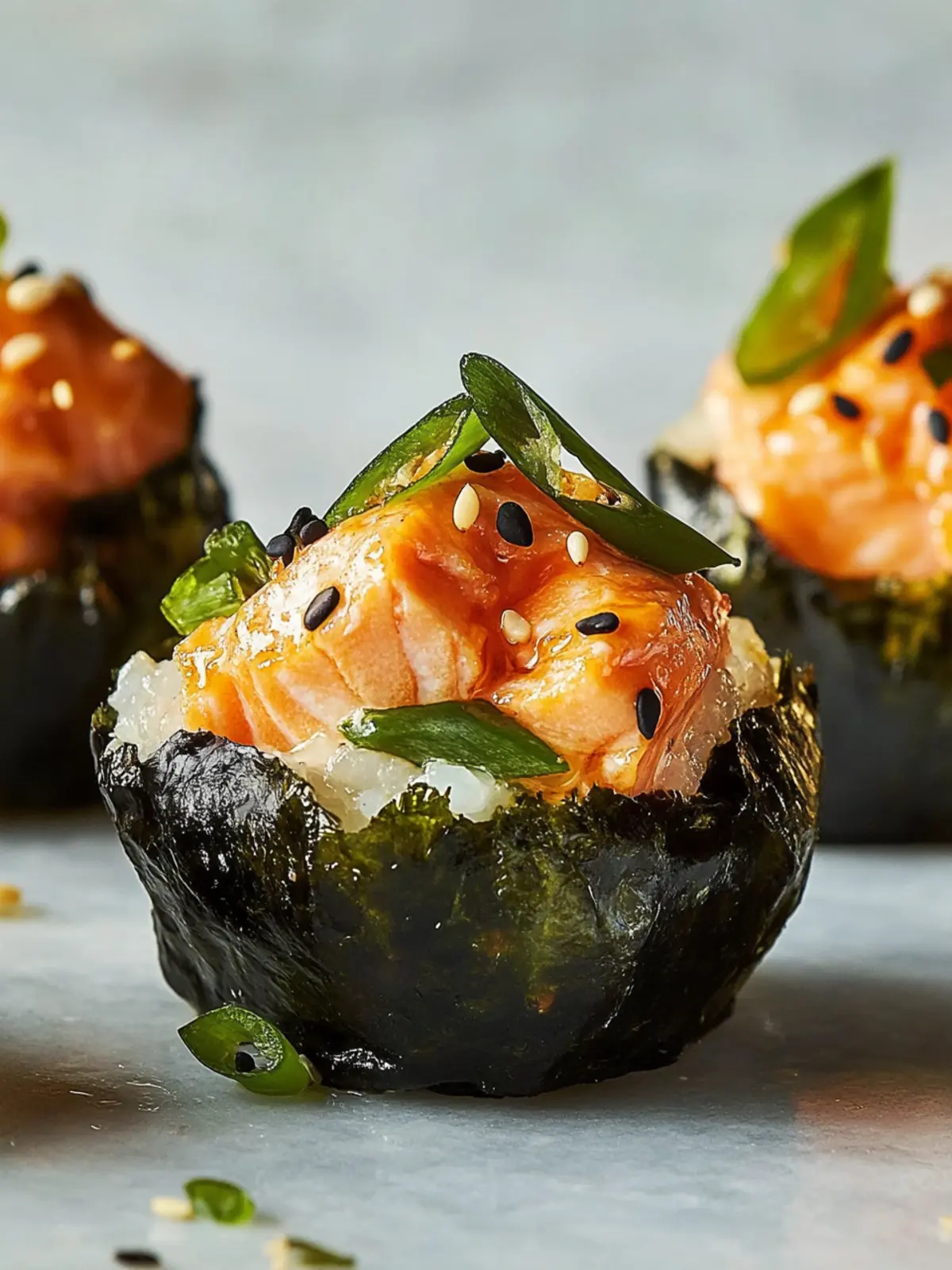 Baked Salmon Sushi Cups