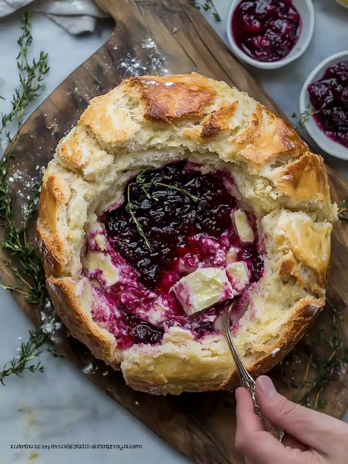 Irresistible Baked Cranberry Brie Bread Bowl Recipe for Sharing 5 Baked Cranberry Brie Bread Bowl