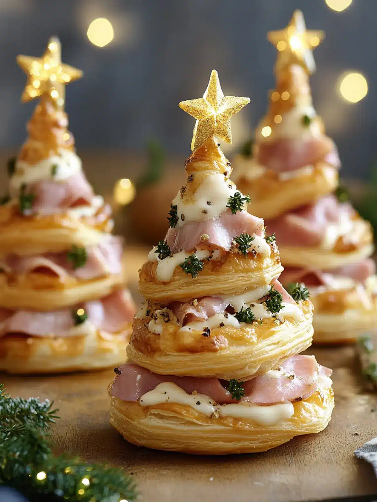 Delicious Ham & Cheese Puff Pastry Christmas Trees to Wow Guests 5 HAM & CHEESE PUFF PASTRY CHRISTMAS TREES