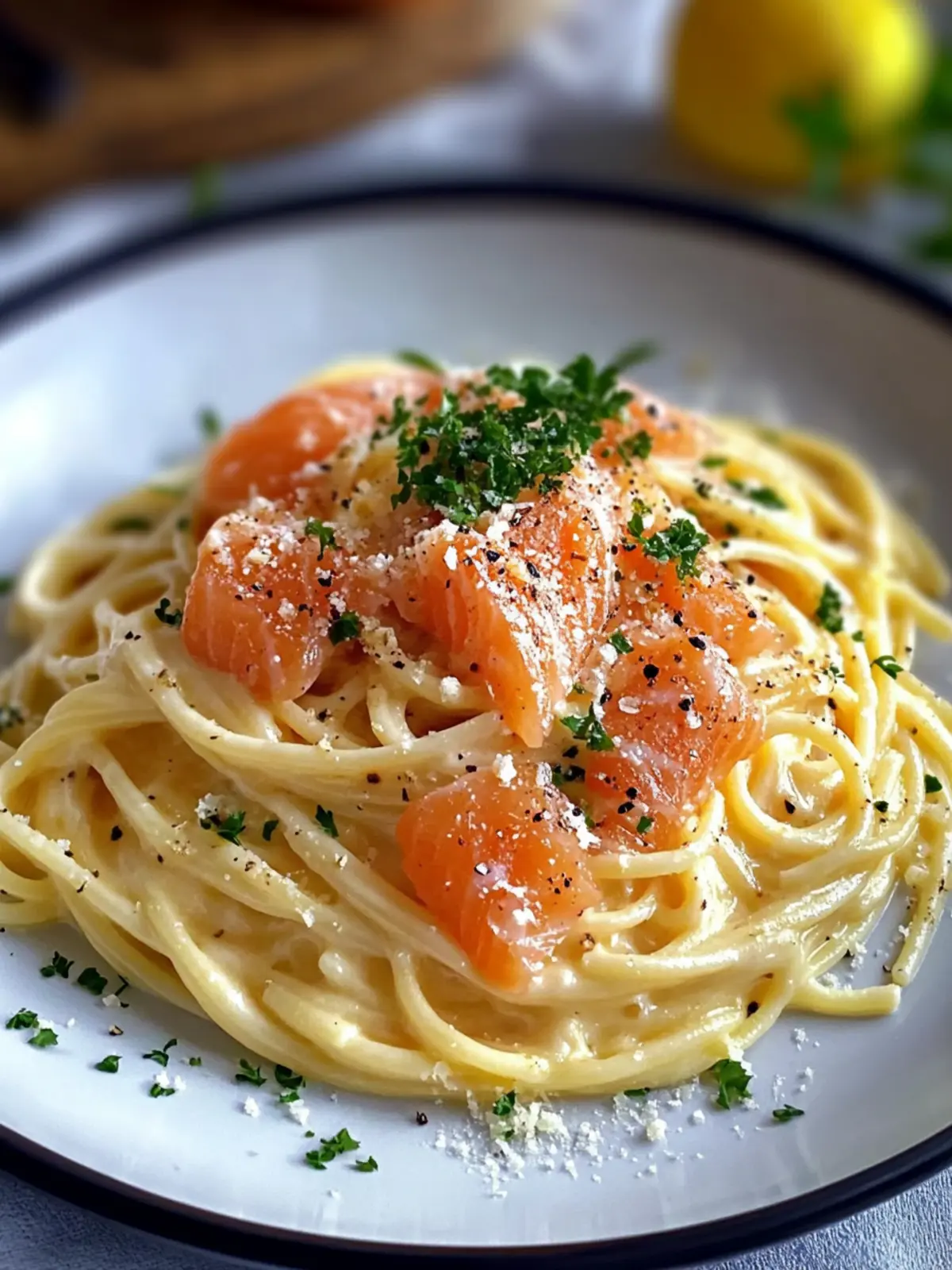 Smoked Salmon Carbonara: Elevate Dinner with Seafood Luxury 2 Smoked Salmon Carbonara