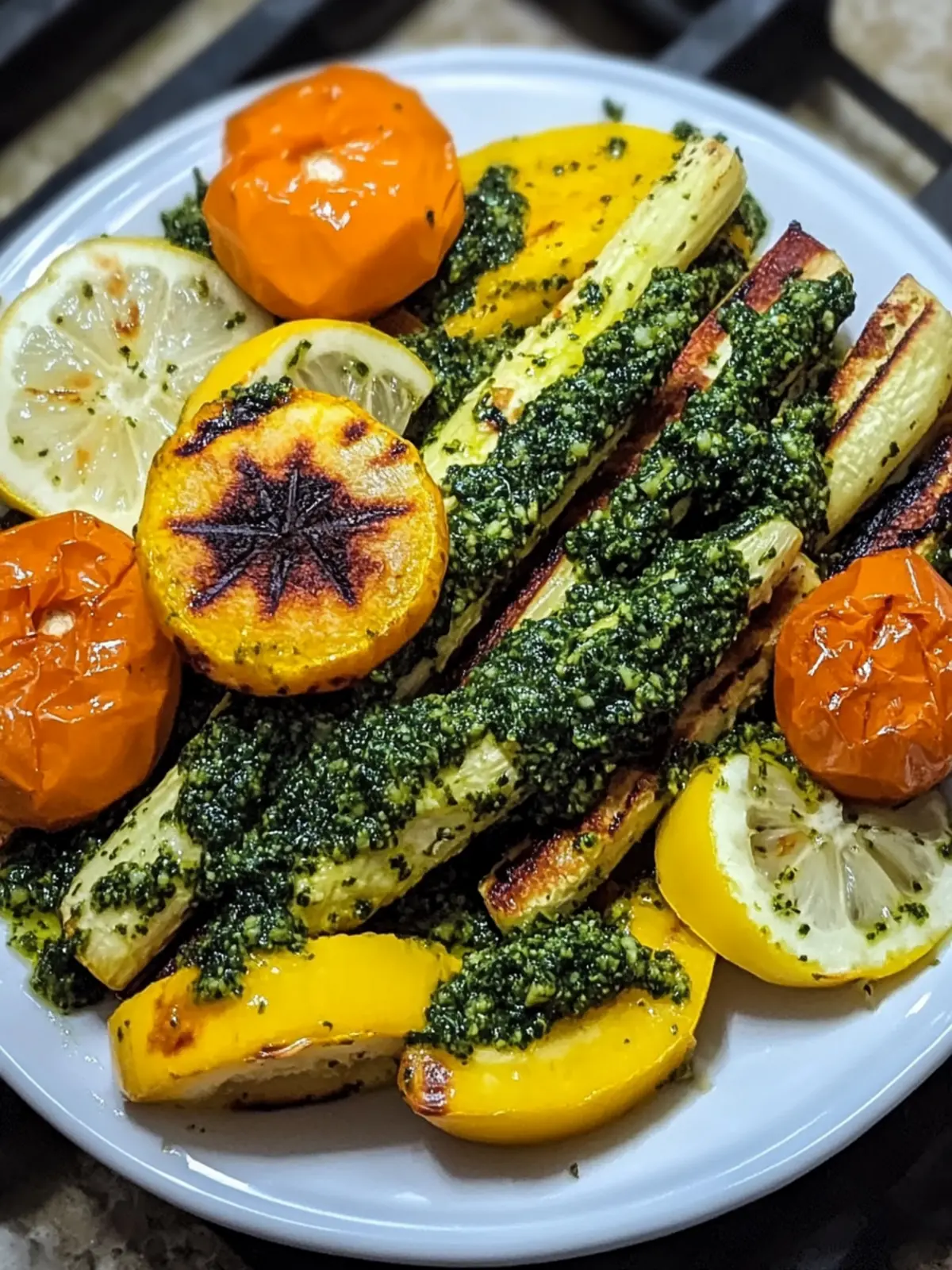 Grilled Vegetables with Collard Green Pesto: A Fresh Feast! 4 Grilled Vegetables with Collard Green Pesto