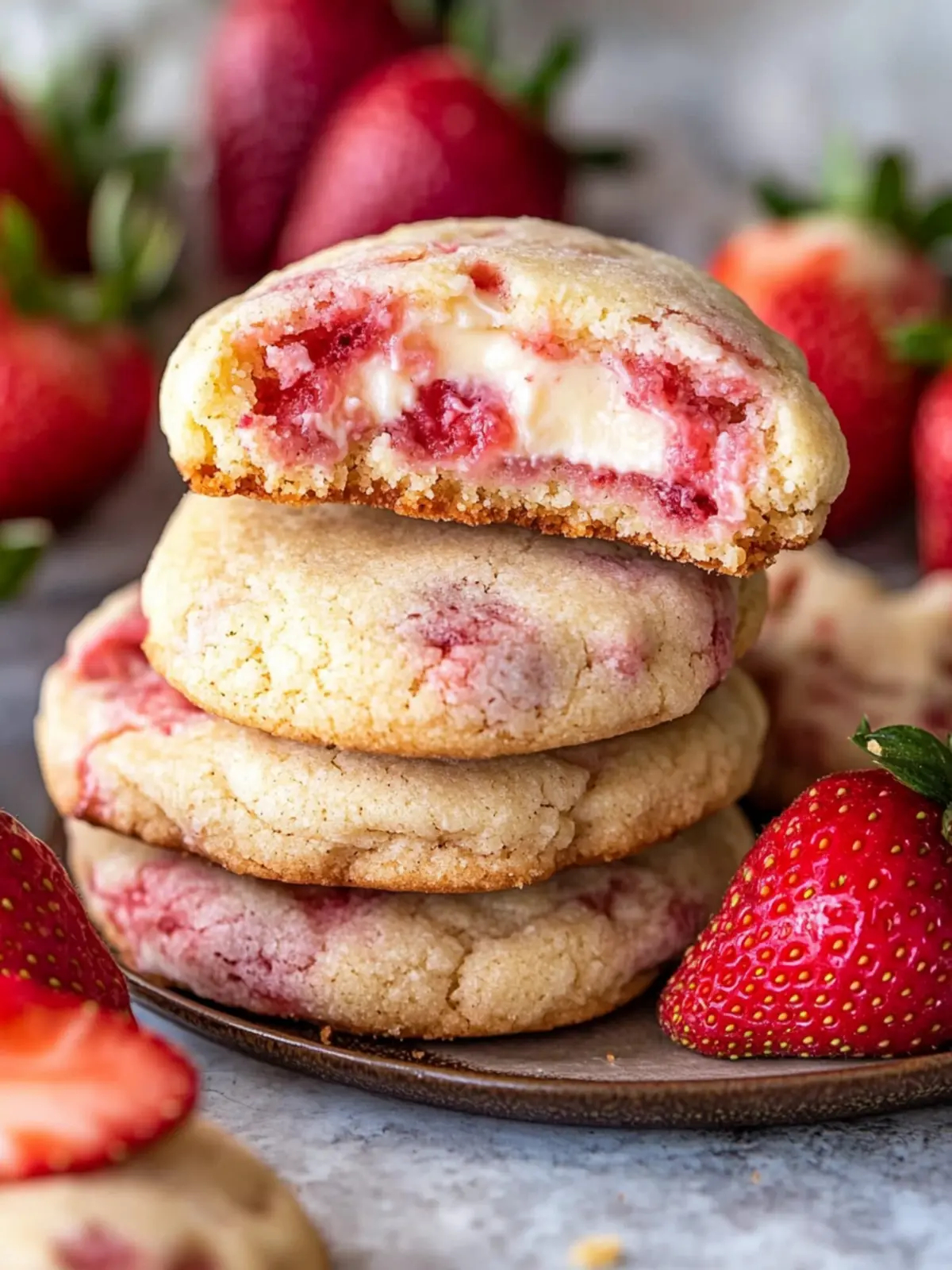 Strawberry Cheesecake Cookies with Jam-Filled Delight 2 Strawberry Cheesecake Cookies