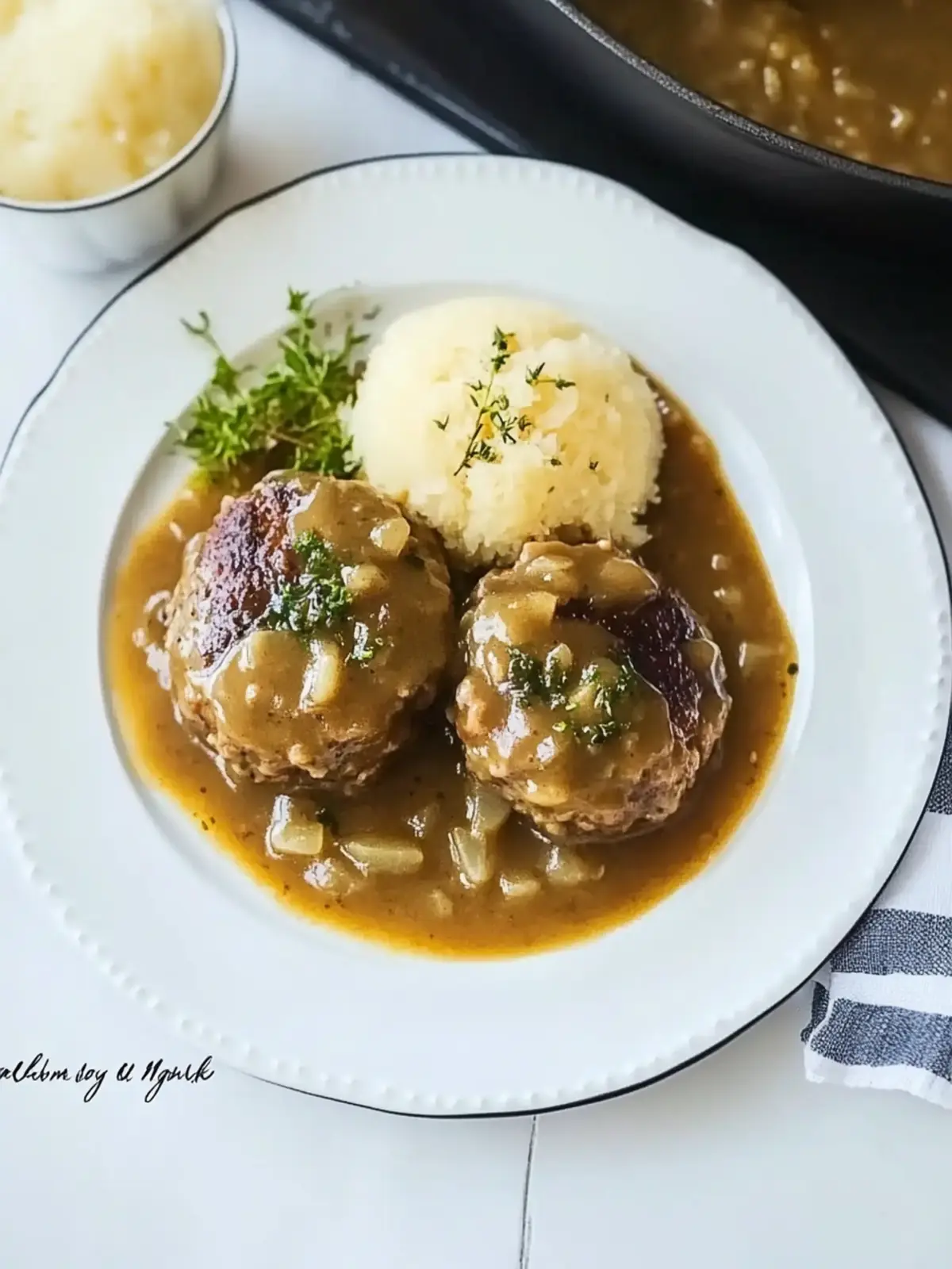 Savory French Onion Salisbury Steak with Gruyère Gravy Delight 3 French Onion Salisbury Steak with Gruyère Gravy