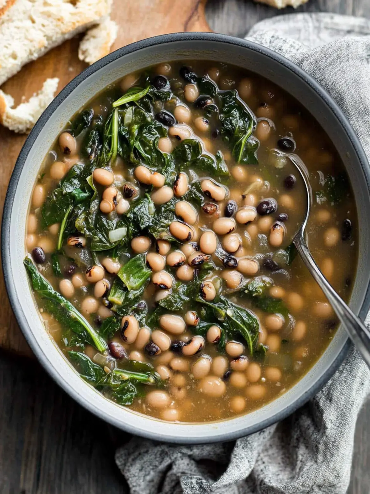 Delicious Slow Simmered Black Eyed Peas and Greens Recipe 2 Slow Simmered Black Eyed Peas and Greens