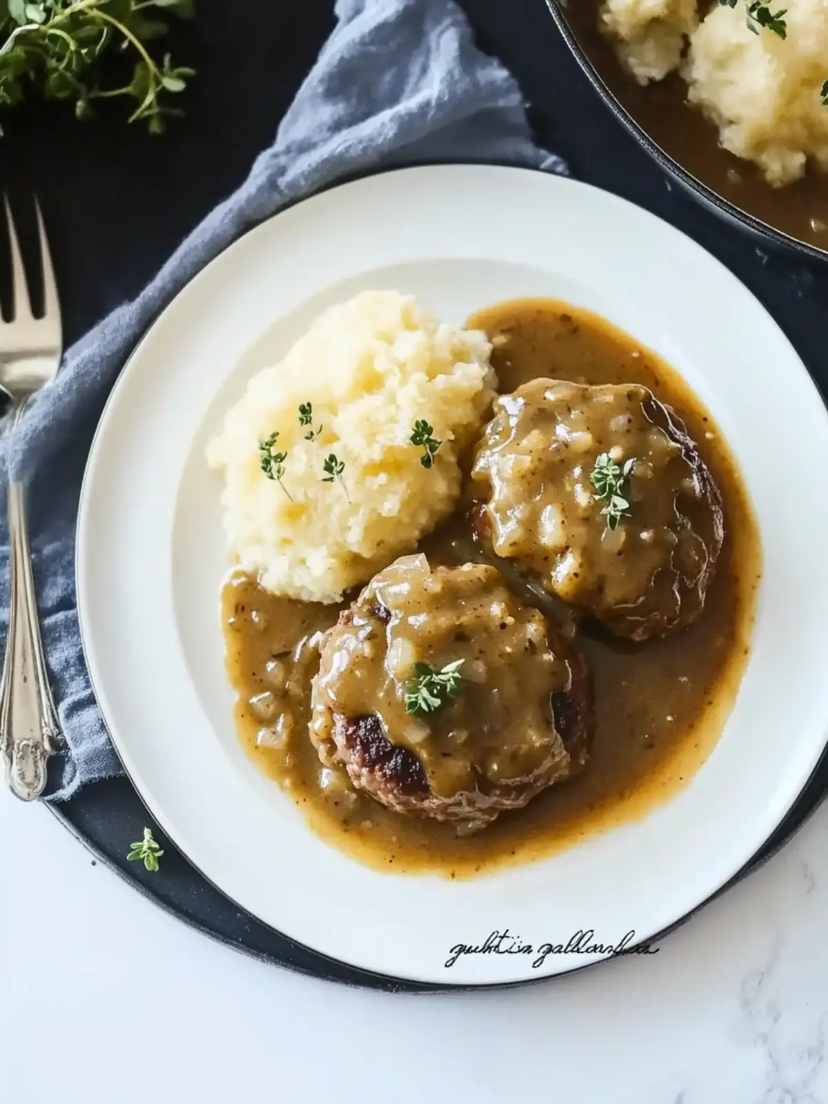 Savory French Onion Salisbury Steak with Gruyère Gravy Delight 2 French Onion Salisbury Steak with Gruyère Gravy