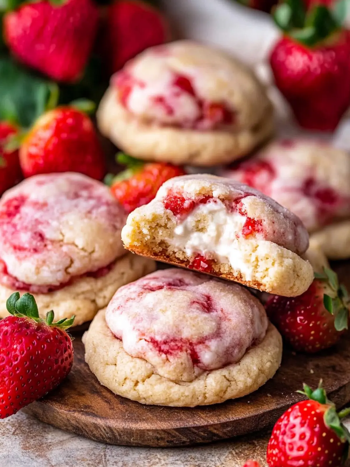 Strawberry Cheesecake Cookies with Jam-Filled Delight 4 Strawberry Cheesecake Cookies